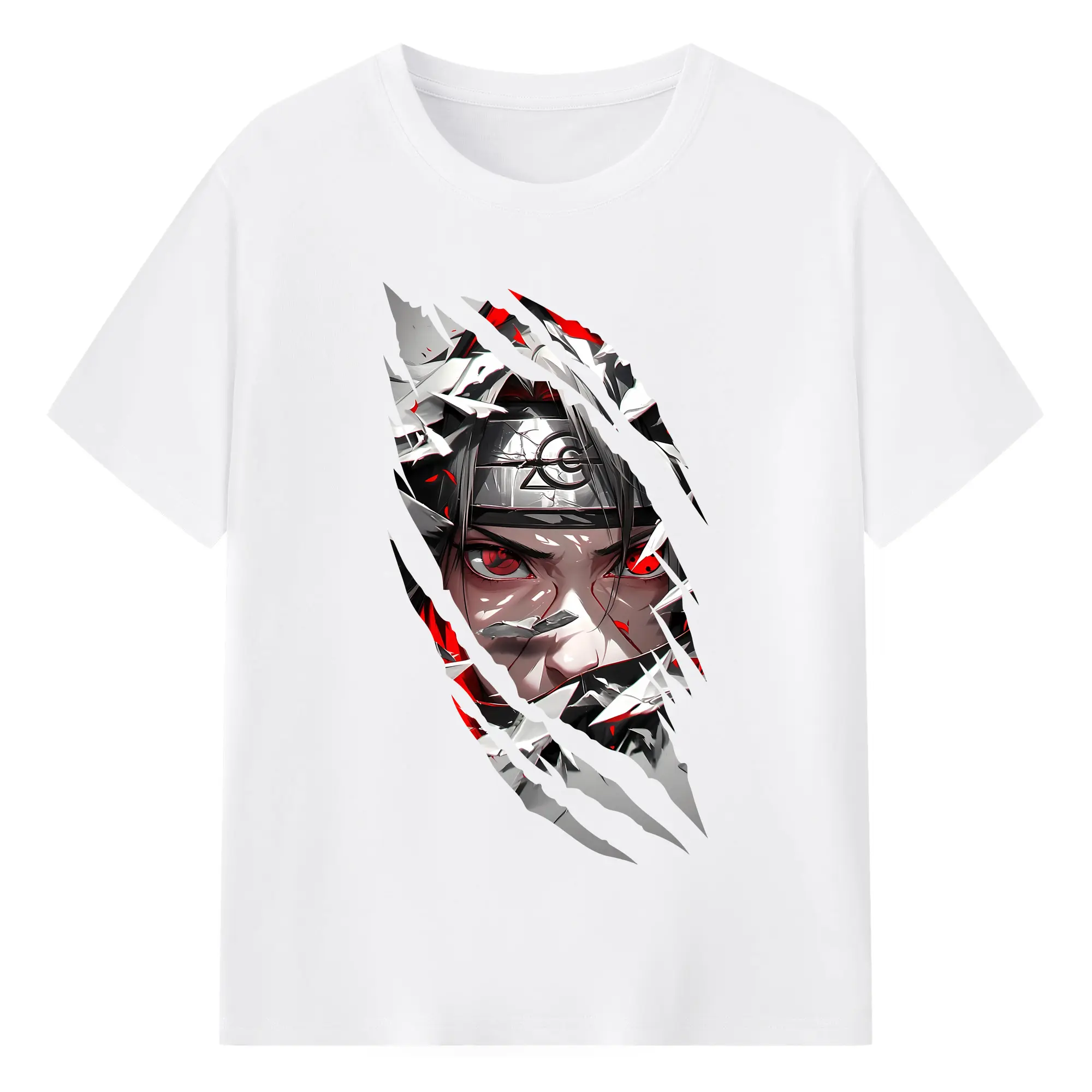 ナルト グッズ うちは イタチ - 綿100％ 半袖Tシャツ ・ フロントプリント ・ 快適 通気性 ・ 日常使い 散歩 スポーツ用