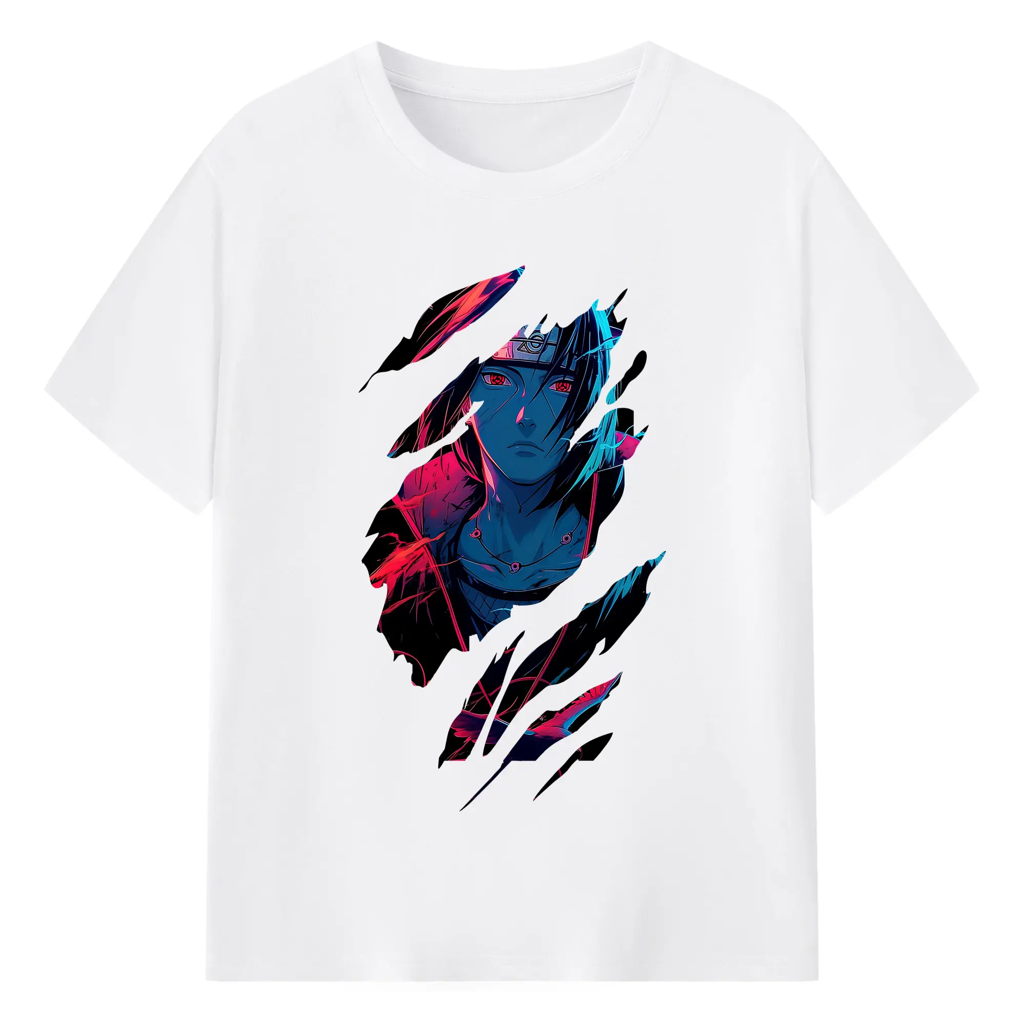 ナルト グッズ うちは イタチ - 綿100％ 半袖Tシャツ ・ フロントプリント ・ 快適 通気性 ・ 日常使い 散歩 スポーツ用