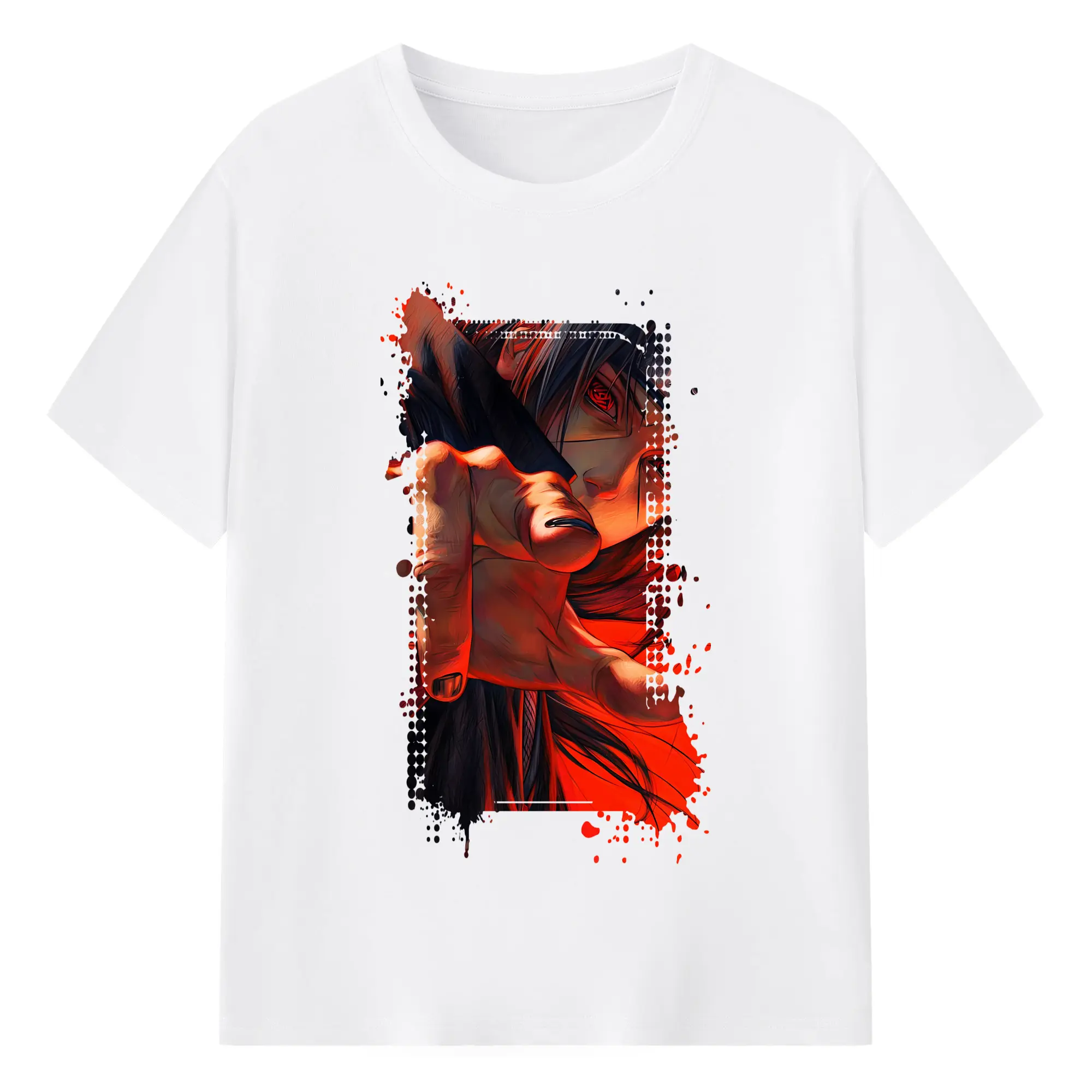 ナルト グッズ うちは イタチ - 綿100％ 半袖Tシャツ ・ フロントプリント ・ 快適 通気性 ・ 日常使い 散歩 スポーツ用