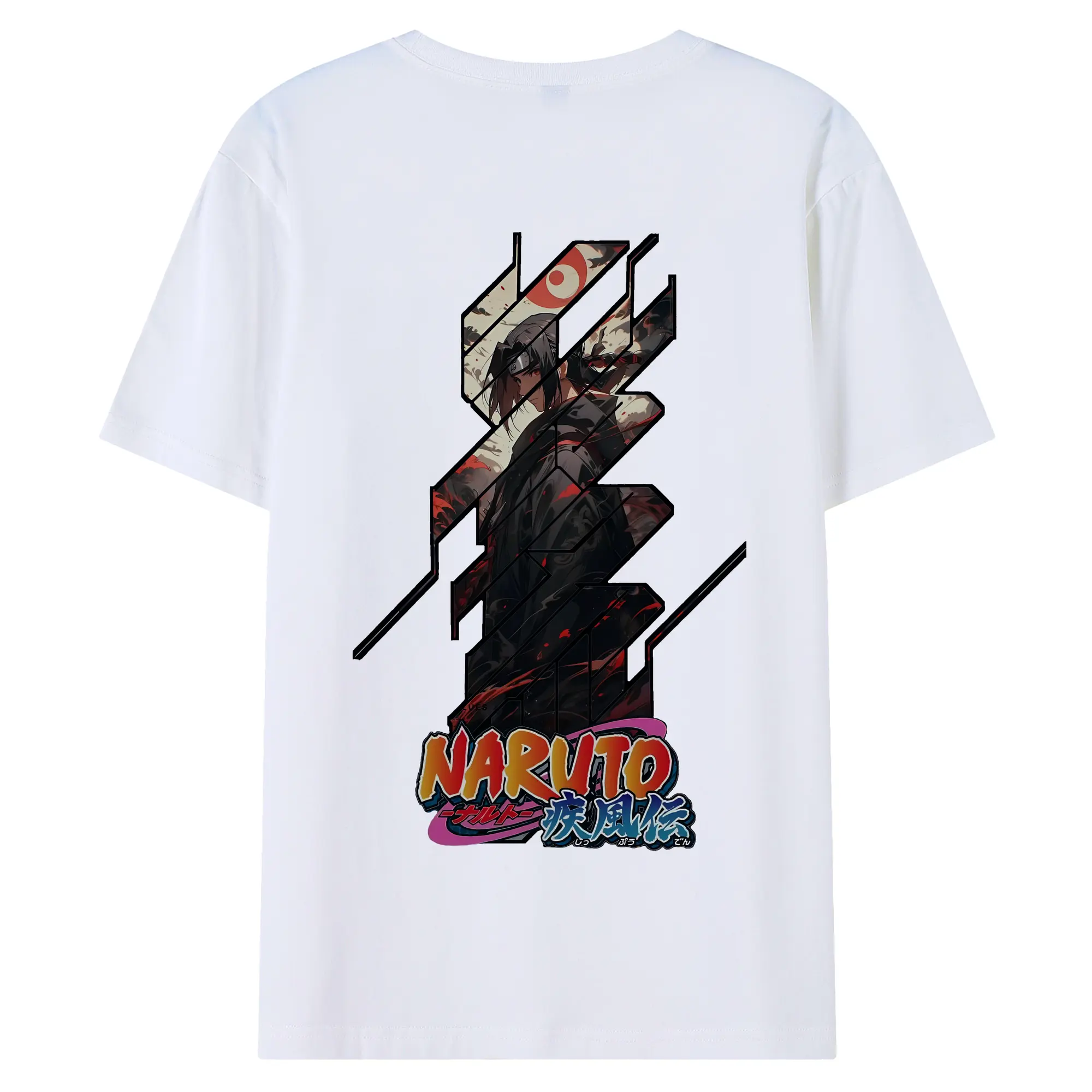 ナルト グッズ うちは イタチ - 綿100％ 半袖Tシャツ ・ バックプリント ・ 快適 通気性 ・ 日常使い 散歩 スポーツ用