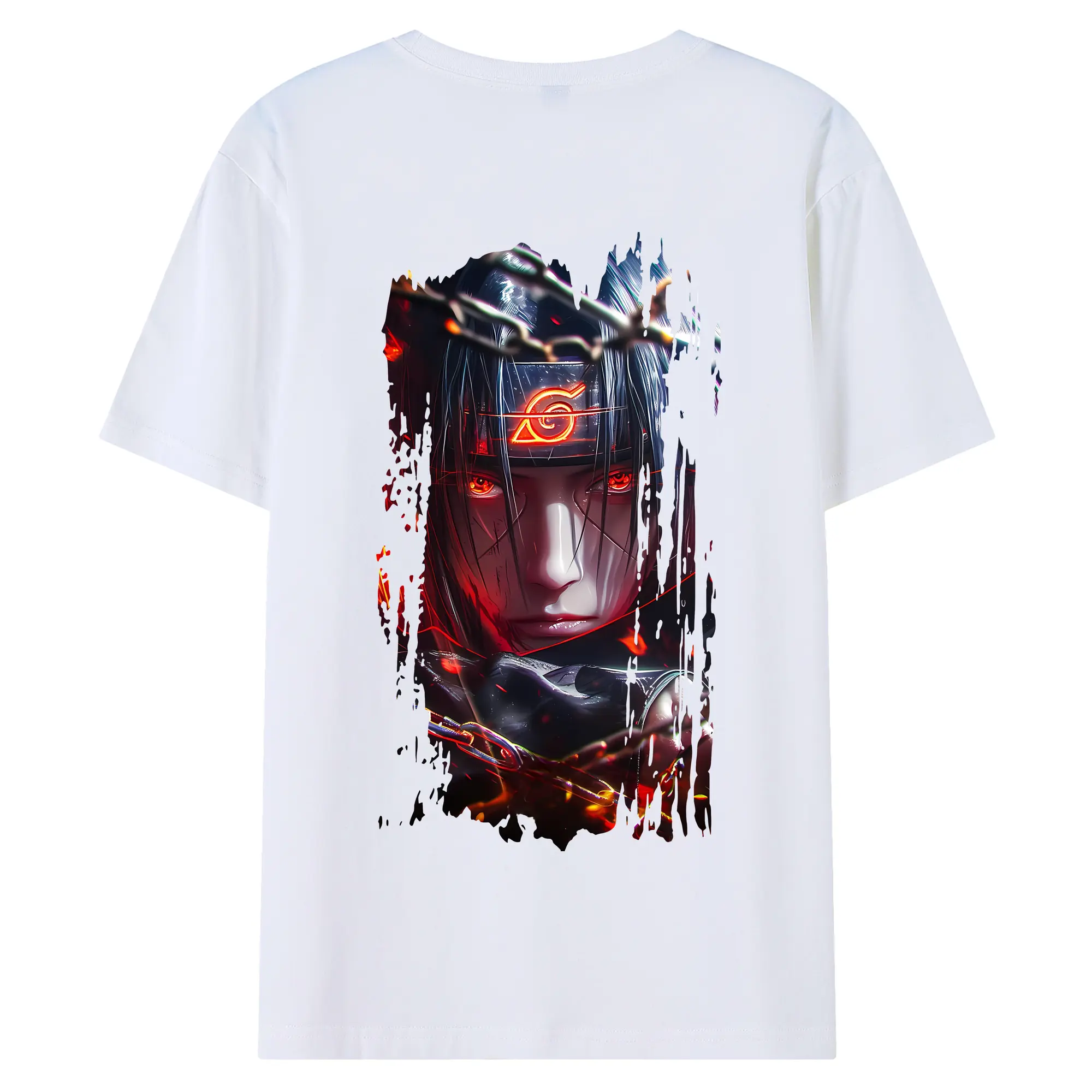 ナルト グッズ うちは イタチ - 綿100％ 半袖Tシャツ ・ バックプリント ・ 快適 通気性 ・ 日常使い 散歩 スポーツ用