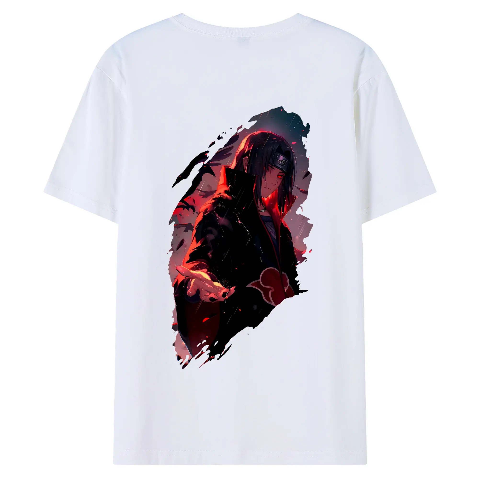 ナルト グッズ うちは イタチ - 綿100％ 半袖Tシャツ ・ バックプリント ・ 快適 通気性 ・ 日常使い 散歩 スポーツ用