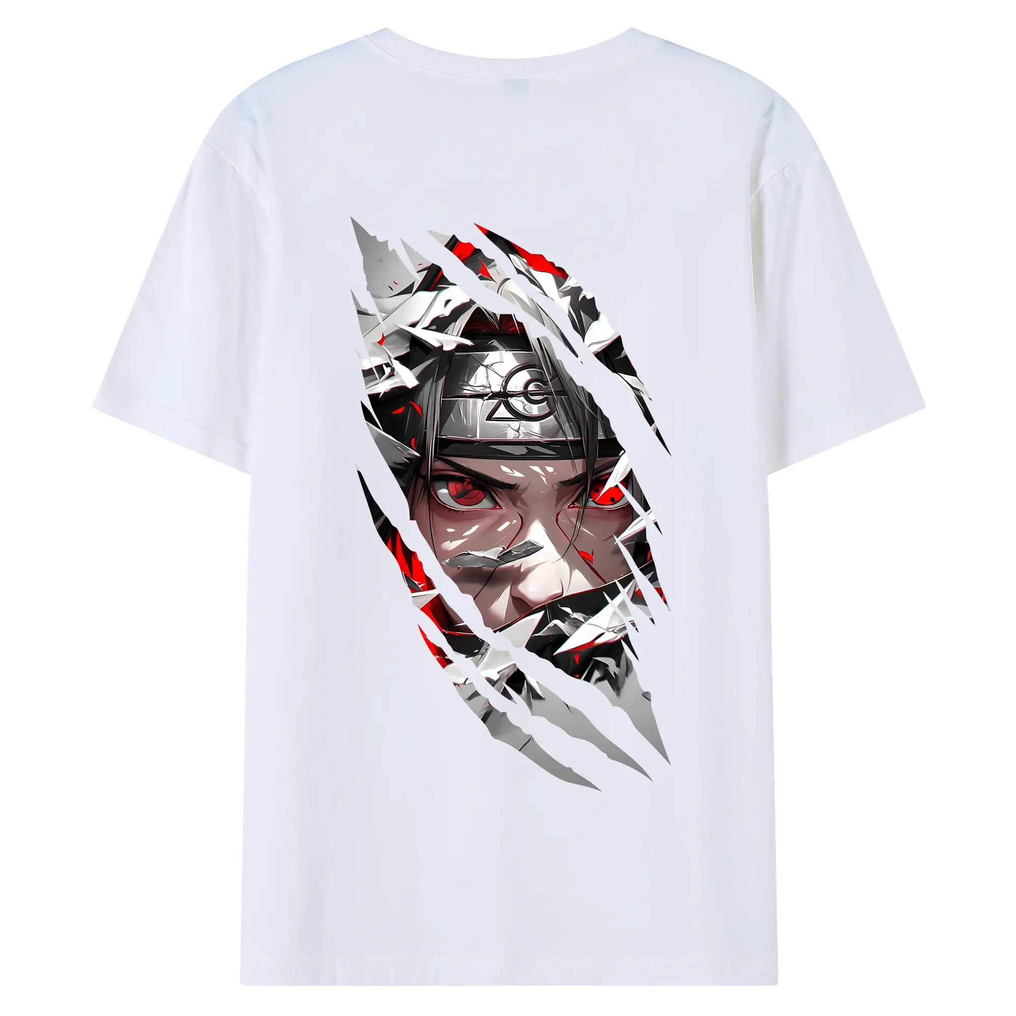 ナルト グッズ うちは イタチ - 綿100％ 半袖Tシャツ ・ バックプリント ・ 快適 通気性 ・ 日常使い 散歩 スポーツ用