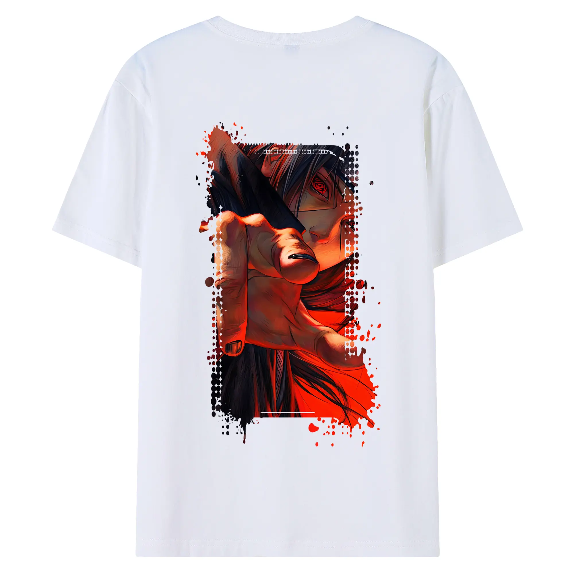 ナルト グッズ うちは イタチ - 綿100％ 半袖Tシャツ ・ バックプリント ・ 快適 通気性 ・ 日常使い 散歩 スポーツ用