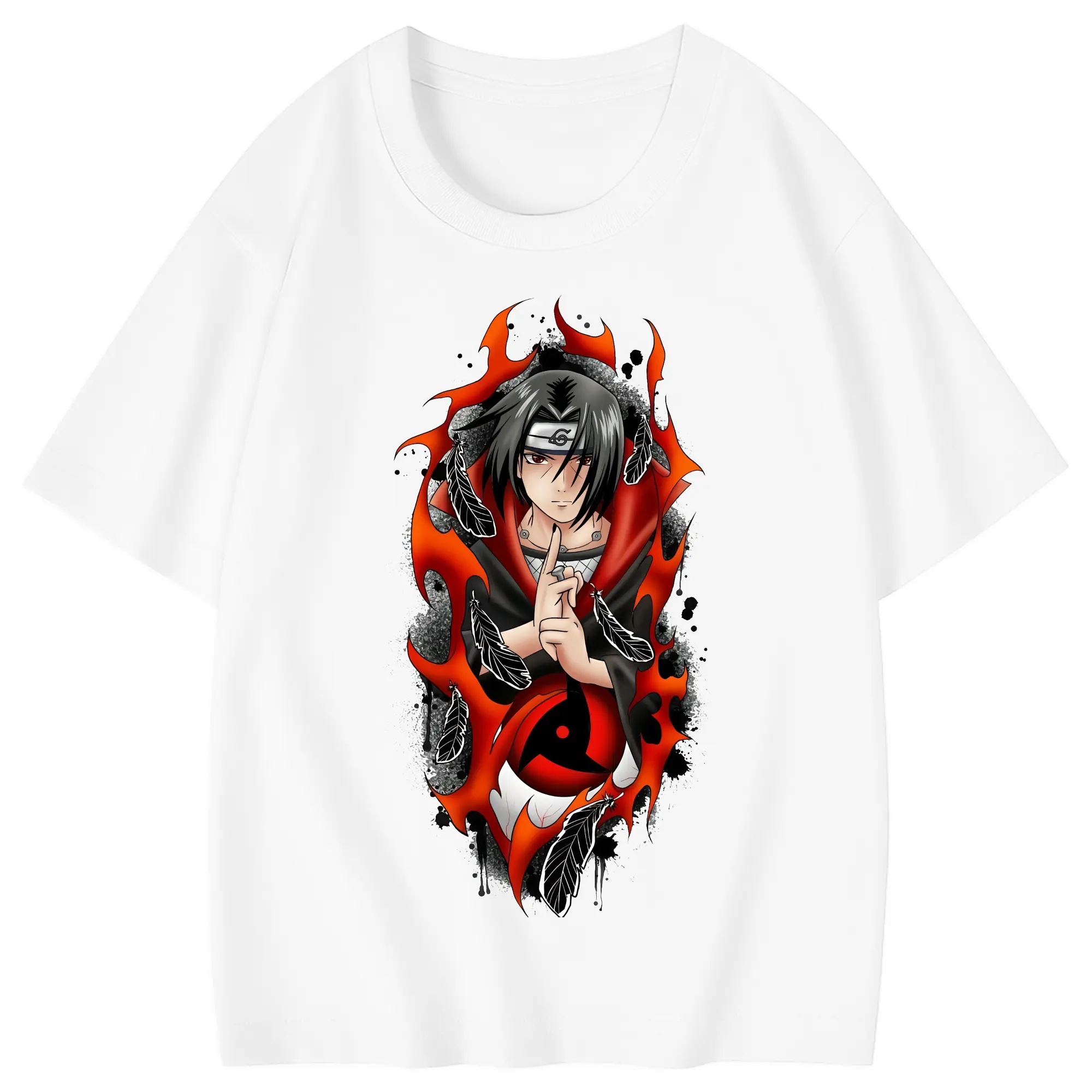 ナルト グッズ うちは イタチ - 綿100％ キッズTシャツ ・ フロントプリント ・ 快適 通気性 ・ スポーツ カジュアル 散歩用