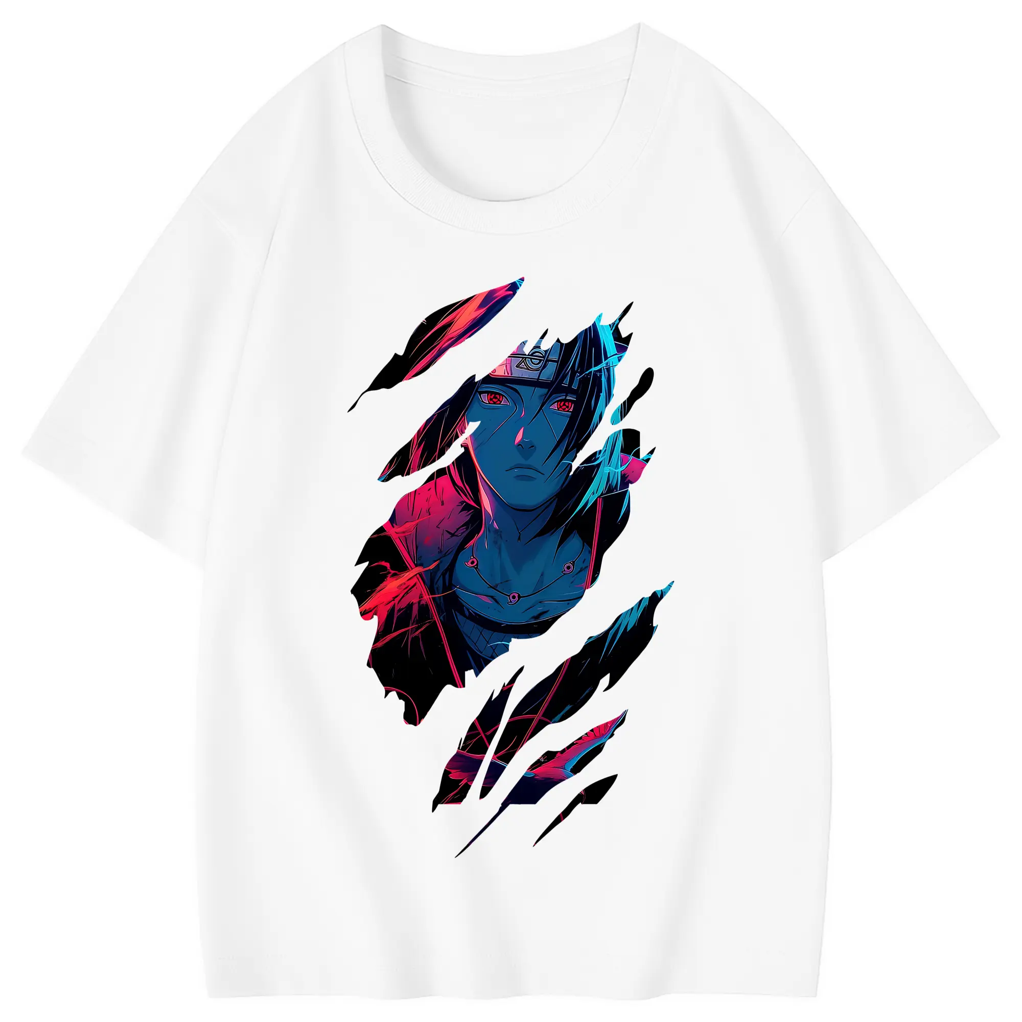 ナルト グッズ うちは イタチ - 綿100％ キッズTシャツ ・ フロントプリント ・ 快適 通気性 ・ スポーツ カジュアル 散歩用