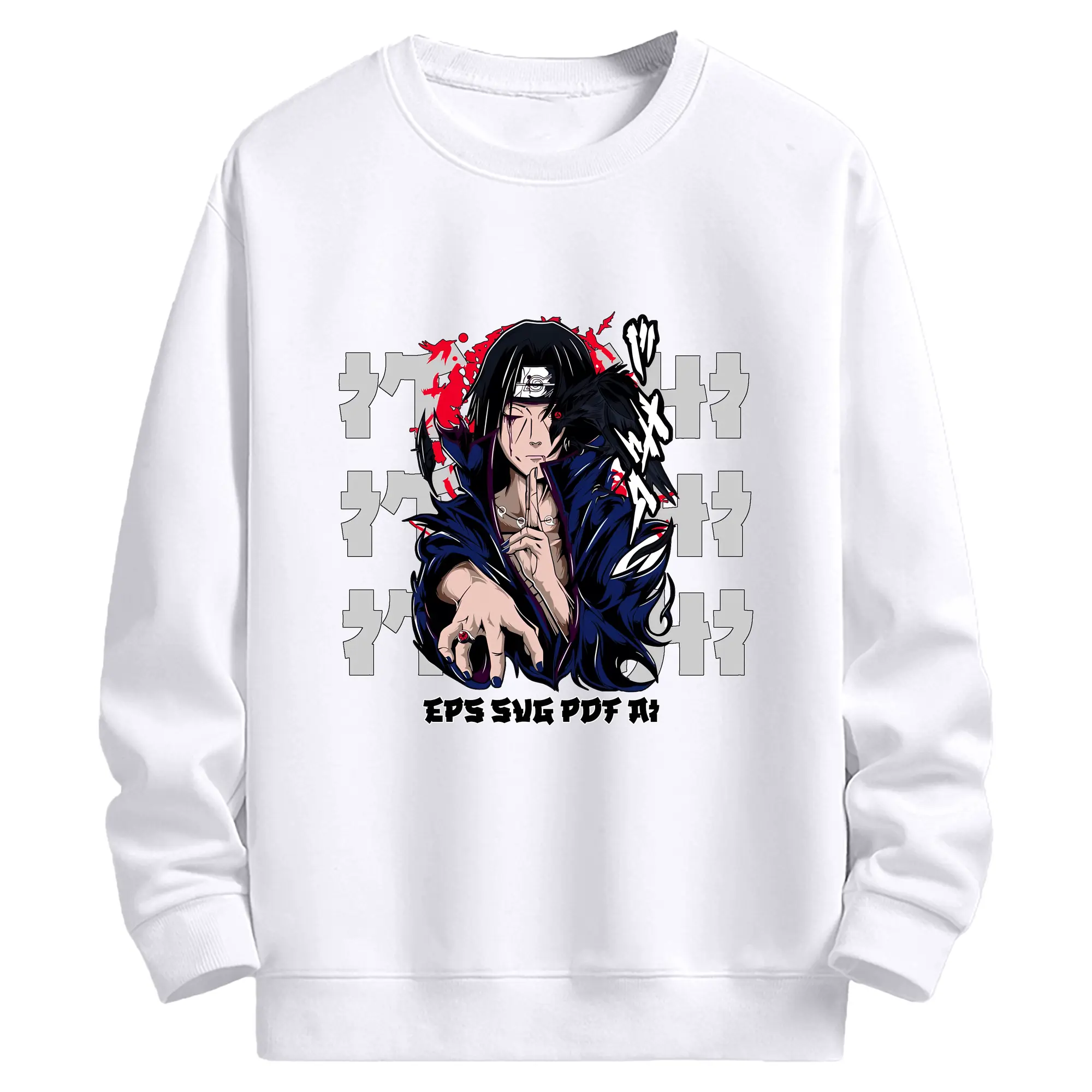 ナルト グッズ うちは イタチ - 高品質 クルーネック スウェット ・ コットン59％ ポリエステル41％ ・ ユニセックス 長袖 トレーナー ・ カジュアル デイリー スポーツ 散歩用