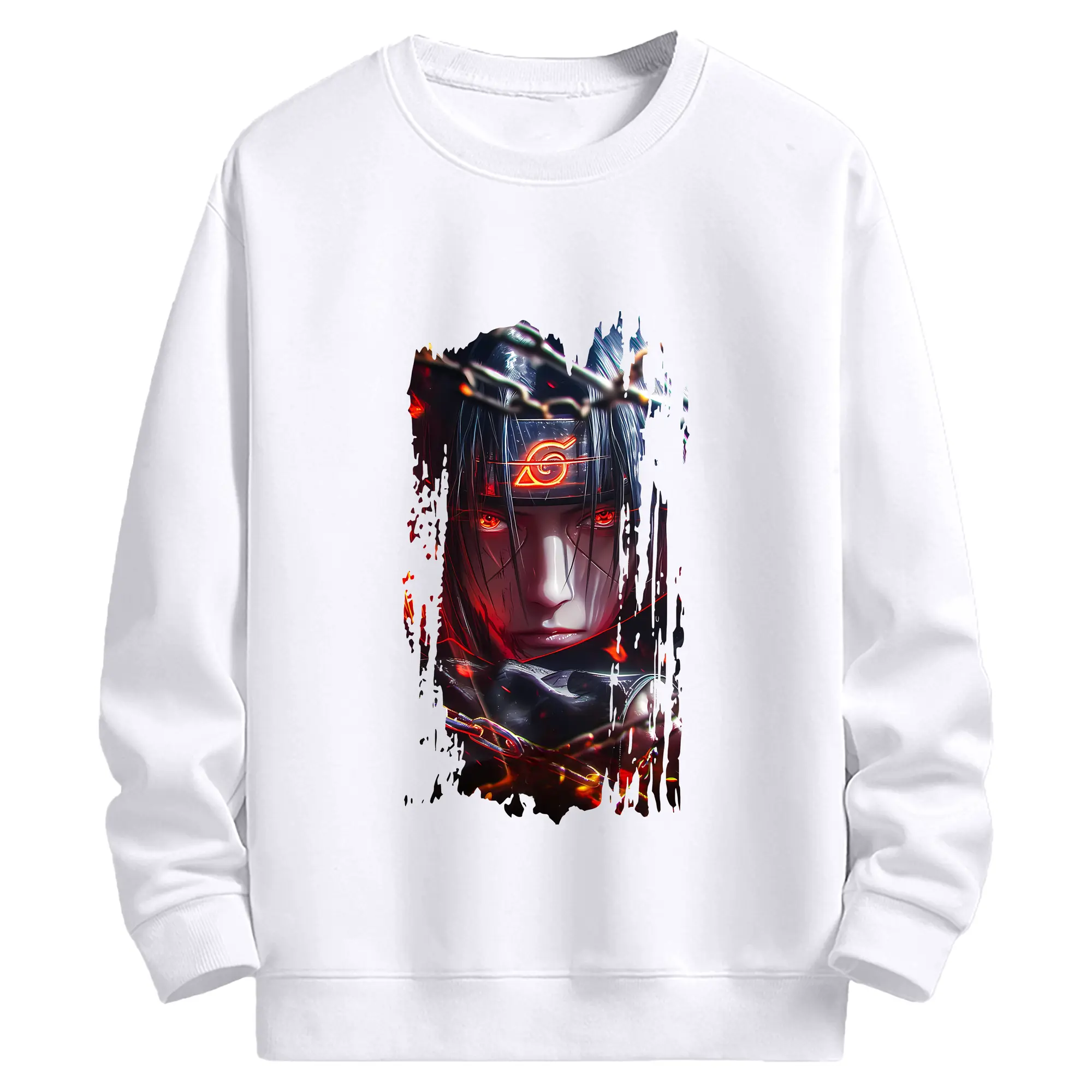 ナルト グッズ うちは イタチ - 高品質 クルーネック スウェット ・ コットン59％ ポリエステル41％ ・ ユニセックス 長袖 トレーナー ・ カジュアル デイリー スポーツ 散歩用