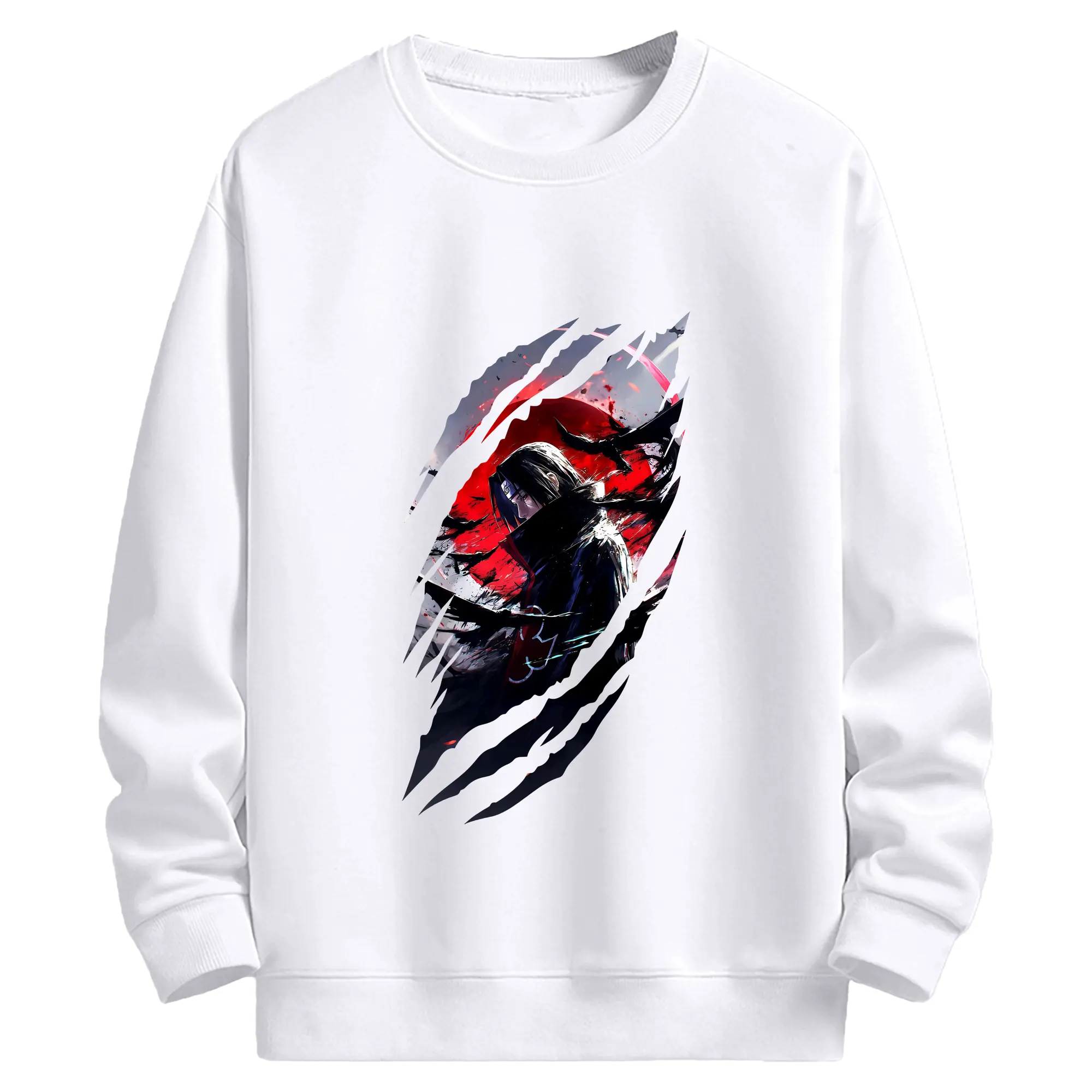 ナルト グッズ うちは イタチ - 高品質 クルーネック スウェット ・ コットン59％ ポリエステル41％ ・ ユニセックス 長袖 トレーナー ・ カジュアル デイリー スポーツ 散歩用