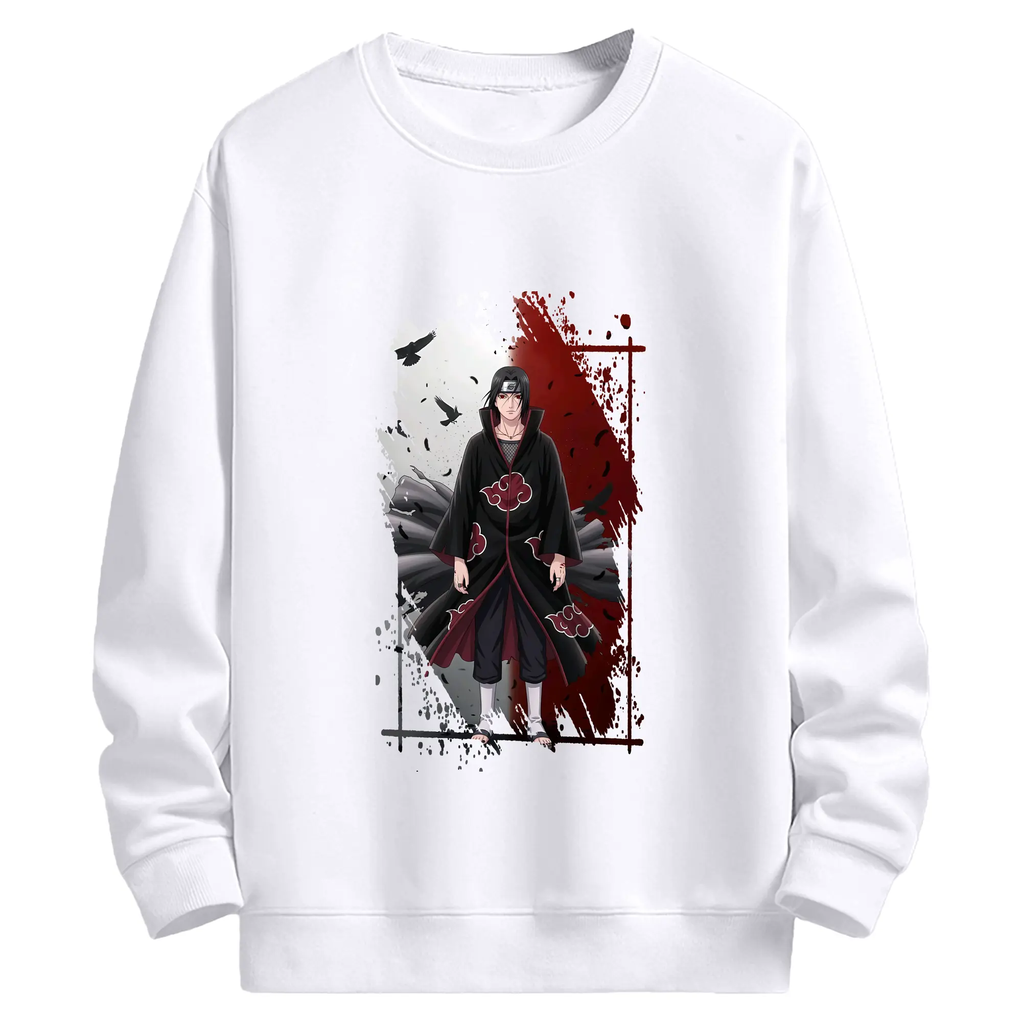 ナルト グッズ うちは イタチ - 高品質 クルーネック スウェット ・ コットン59％ ポリエステル41％ ・ ユニセックス 長袖 トレーナー ・ カジュアル デイリー スポーツ 散歩用