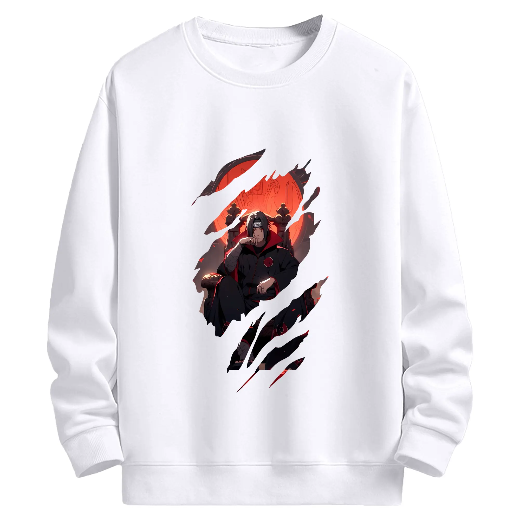 ナルト グッズ うちは イタチ - 高品質 クルーネック スウェット ・ コットン59％ ポリエステル41％ ・ ユニセックス 長袖 トレーナー ・ カジュアル デイリー スポーツ 散歩用