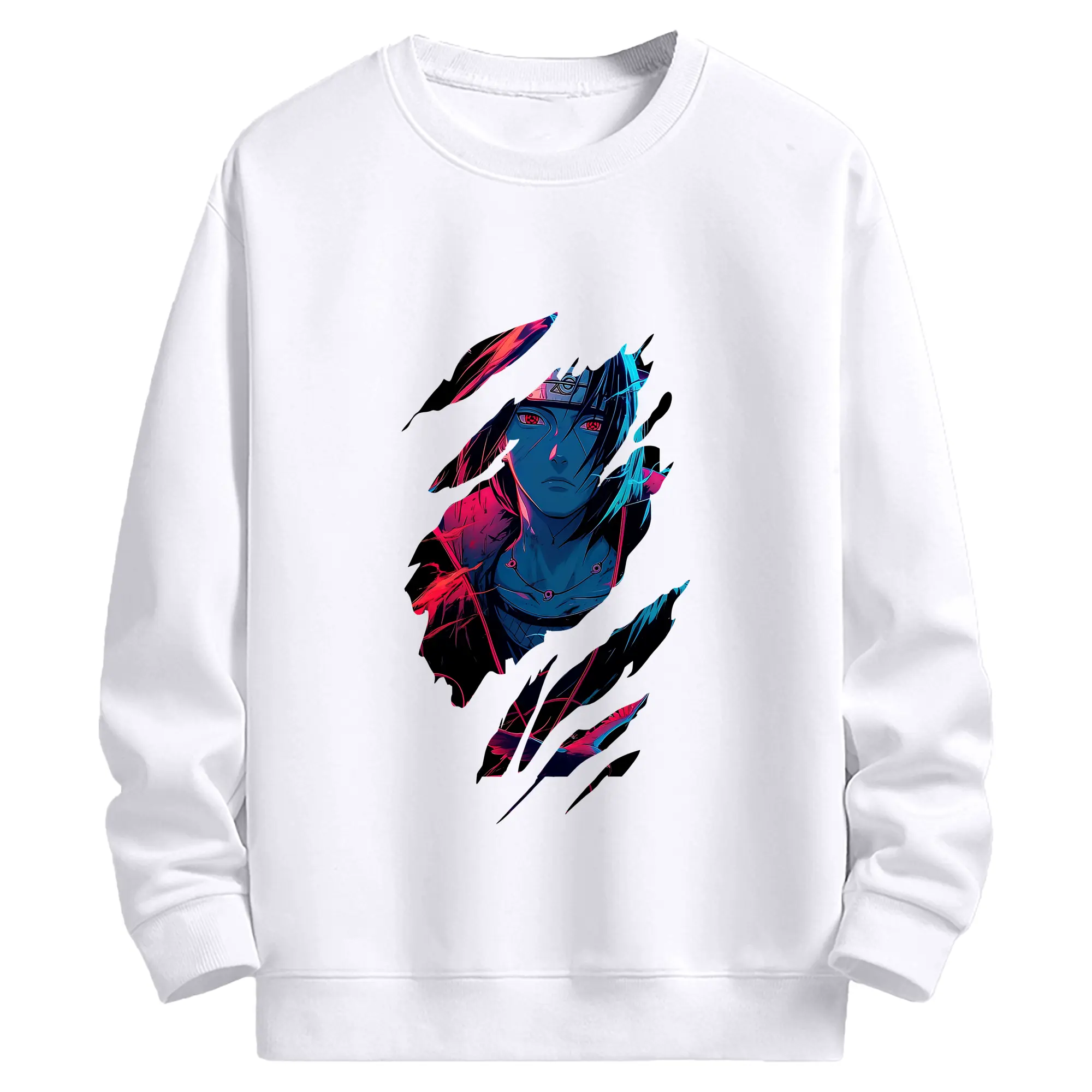 ナルト グッズ うちは イタチ - 高品質 クルーネック スウェット ・ コットン59％ ポリエステル41％ ・ ユニセックス 長袖 トレーナー ・ カジュアル デイリー スポーツ 散歩用