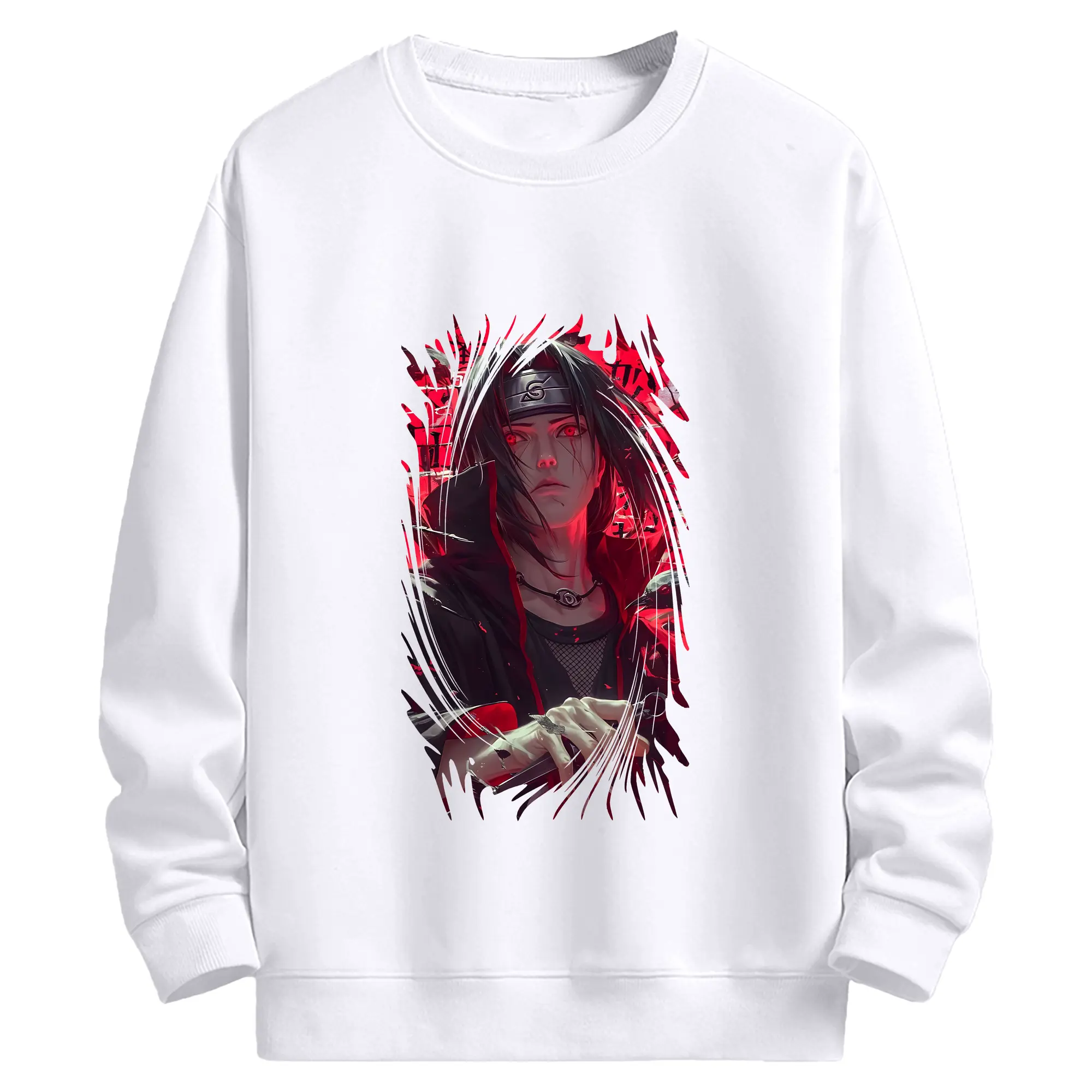 ナルト グッズ うちは イタチ - 高品質 クルーネック スウェット ・ コットン59％ ポリエステル41％ ・ ユニセックス 長袖 トレーナー ・ カジュアル デイリー スポーツ 散歩用