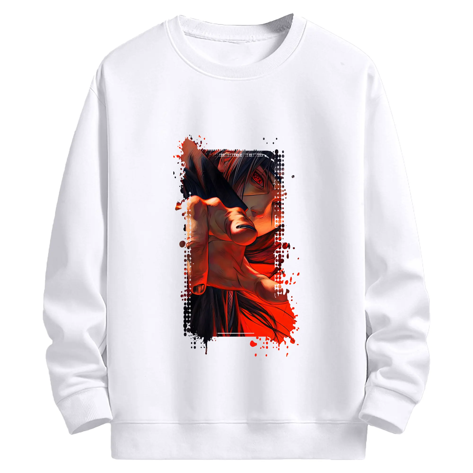 ナルト グッズ うちは イタチ - 高品質 クルーネック スウェット ・ コットン59％ ポリエステル41％ ・ ユニセックス 長袖 トレーナー ・ カジュアル デイリー スポーツ 散歩用