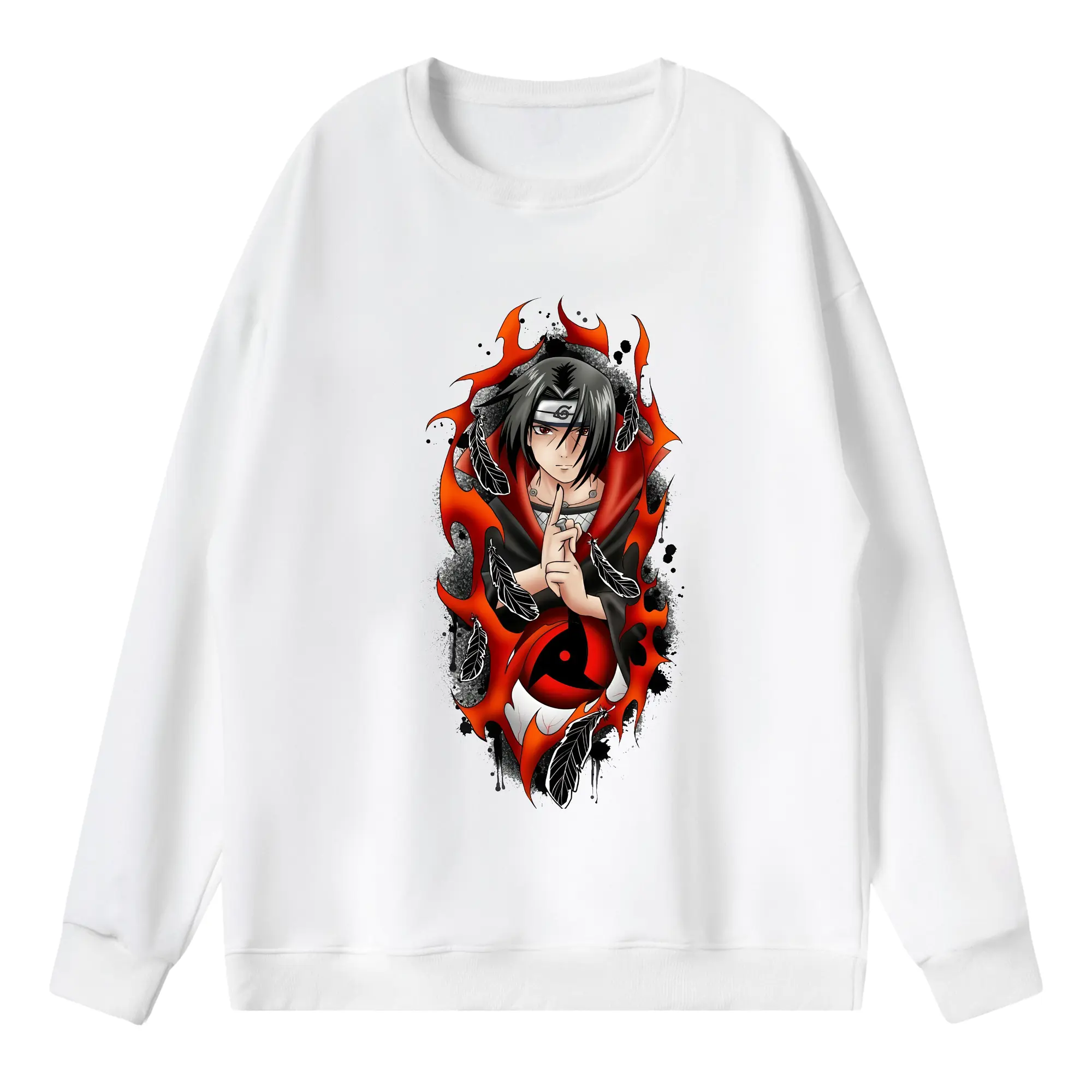 ナルト グッズ うちは イタチ - 薄手 クルーネック スウェット 裏毛260g · ポリエステル 春秋向け カジュアル 男女兼用 · トレーナー デイリー スポーツ 散歩に最適