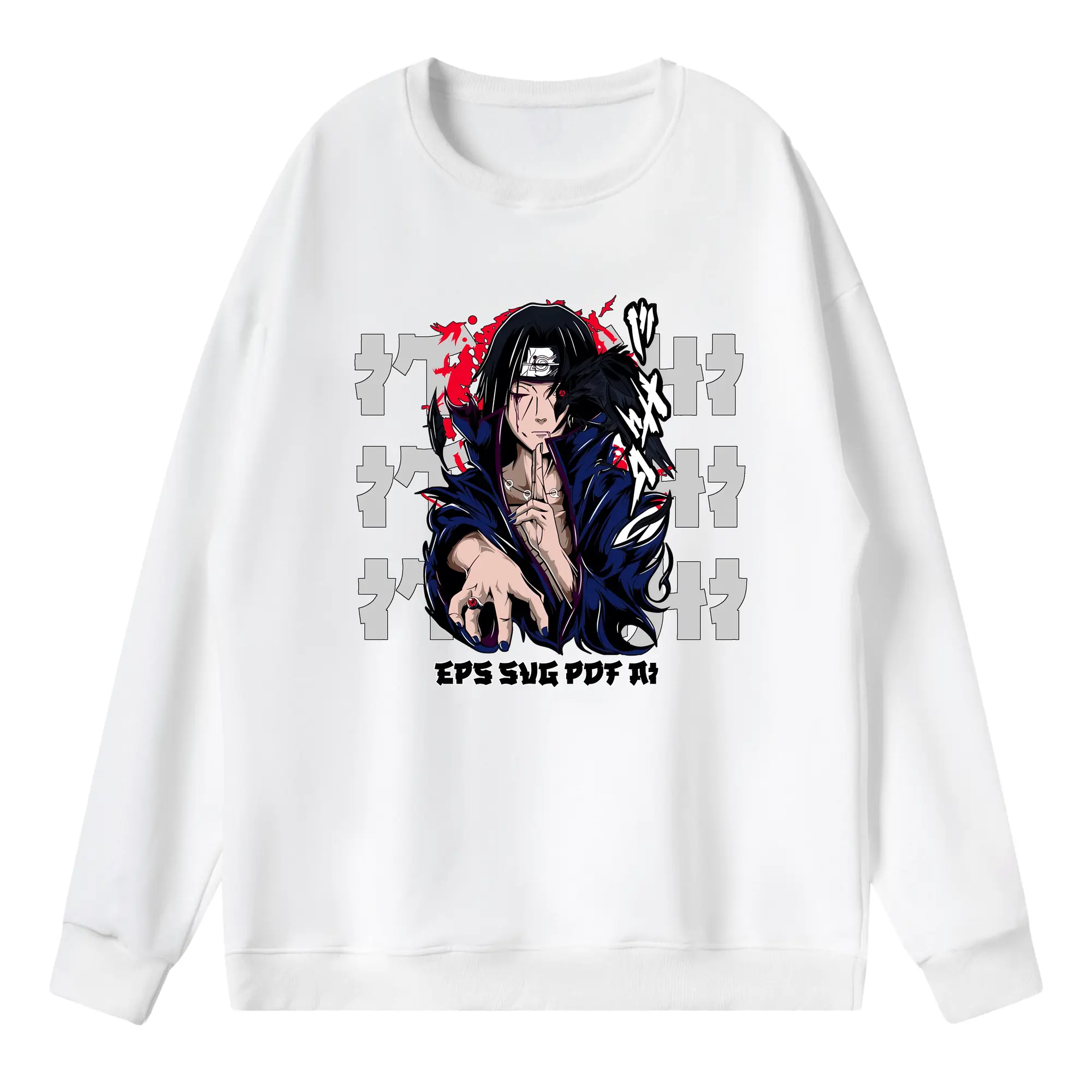 ナルト グッズ うちは イタチ - 薄手 クルーネック スウェット 裏毛260g · ポリエステル 春秋向け カジュアル 男女兼用 · トレーナー デイリー スポーツ 散歩に最適