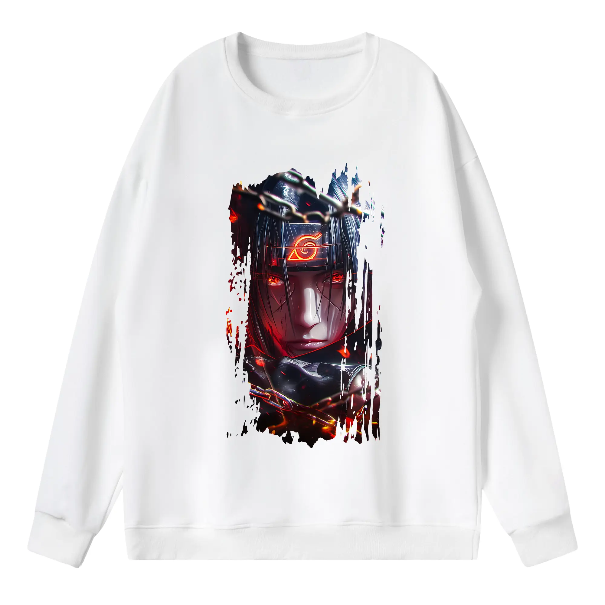 ナルト グッズ うちは イタチ - 薄手 クルーネック スウェット 裏毛260g · ポリエステル 春秋向け カジュアル 男女兼用 · トレーナー デイリー スポーツ 散歩に最適