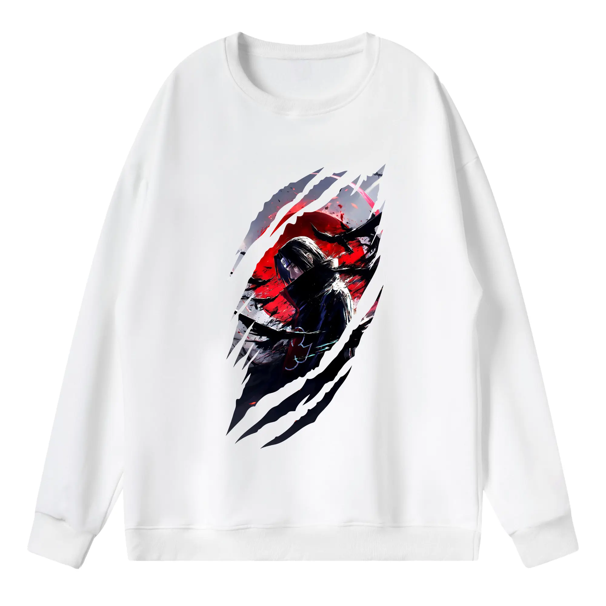 ナルト グッズ うちは イタチ - 薄手 クルーネック スウェット 裏毛260g · ポリエステル 春秋向け カジュアル 男女兼用 · トレーナー デイリー スポーツ 散歩に最適