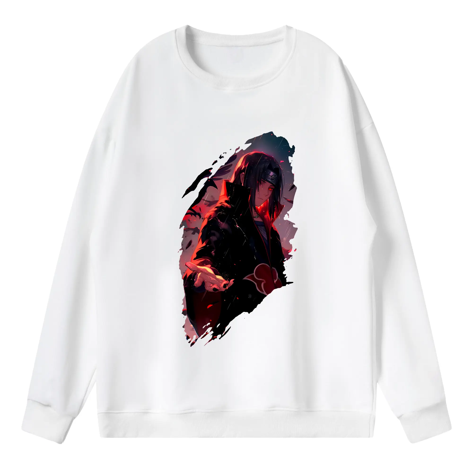 ナルト グッズ うちは イタチ - 薄手 クルーネック スウェット 裏毛260g · ポリエステル 春秋向け カジュアル 男女兼用 · トレーナー デイリー スポーツ 散歩に最適