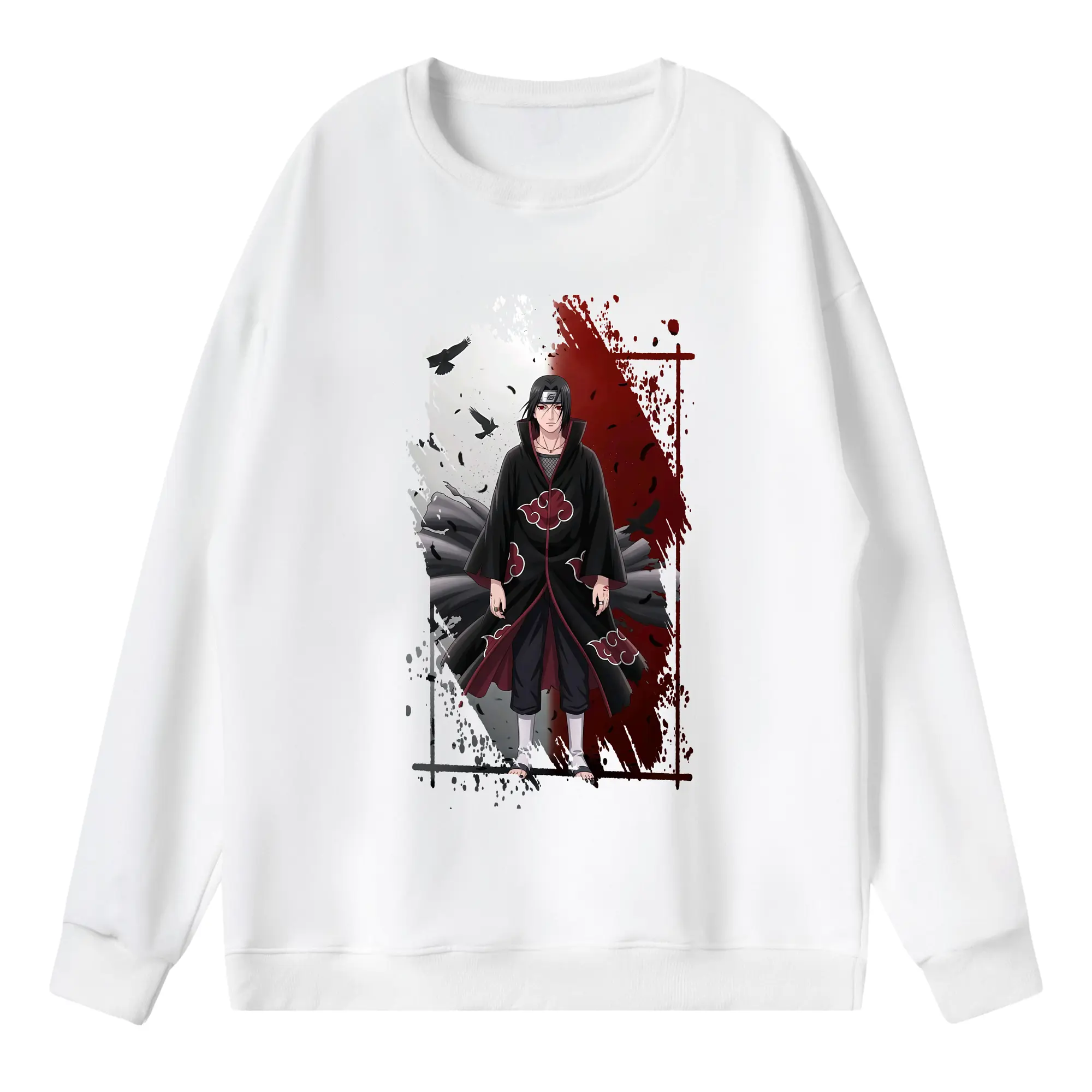 ナルト グッズ うちは イタチ - 薄手 クルーネック スウェット 裏毛260g · ポリエステル 春秋向け カジュアル 男女兼用 · トレーナー デイリー スポーツ 散歩に最適