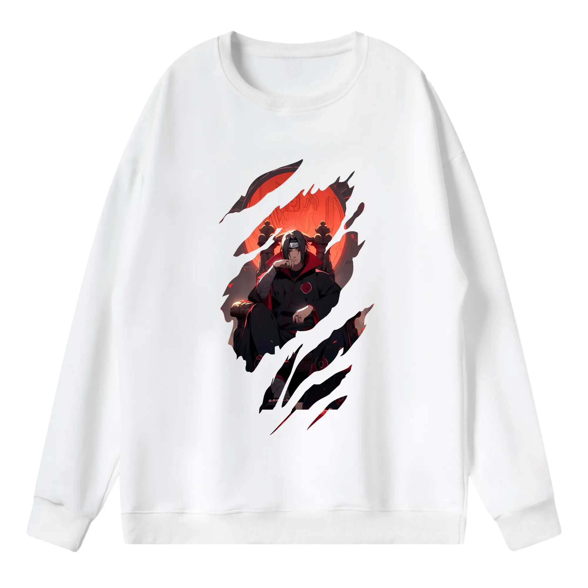 ナルト グッズ うちは イタチ - 薄手 クルーネック スウェット 裏毛260g · ポリエステル 春秋向け カジュアル 男女兼用 · トレーナー デイリー スポーツ 散歩に最適