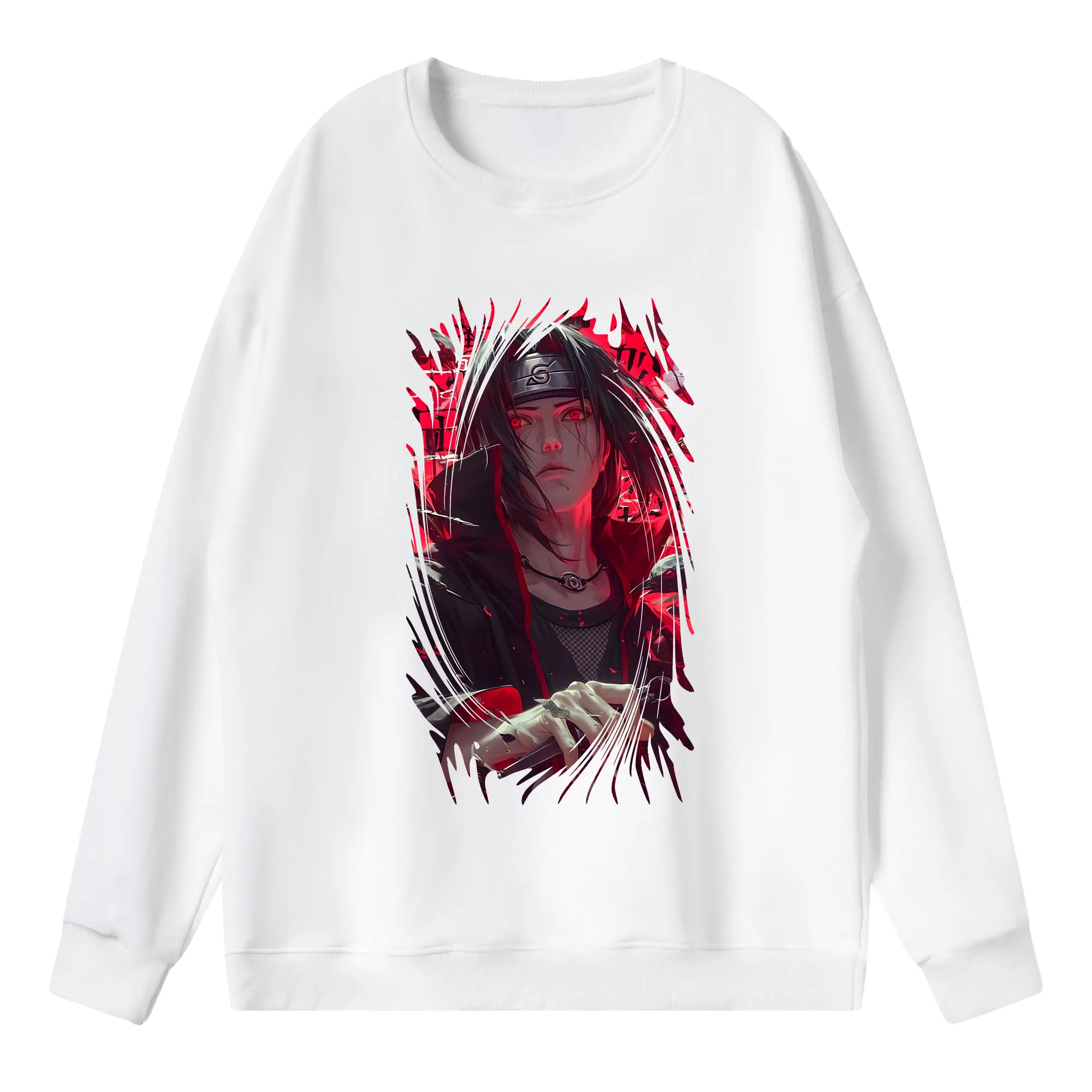 ナルト グッズ うちは イタチ - 薄手 クルーネック スウェット 裏毛260g · ポリエステル 春秋向け カジュアル 男女兼用 · トレーナー デイリー スポーツ 散歩に最適