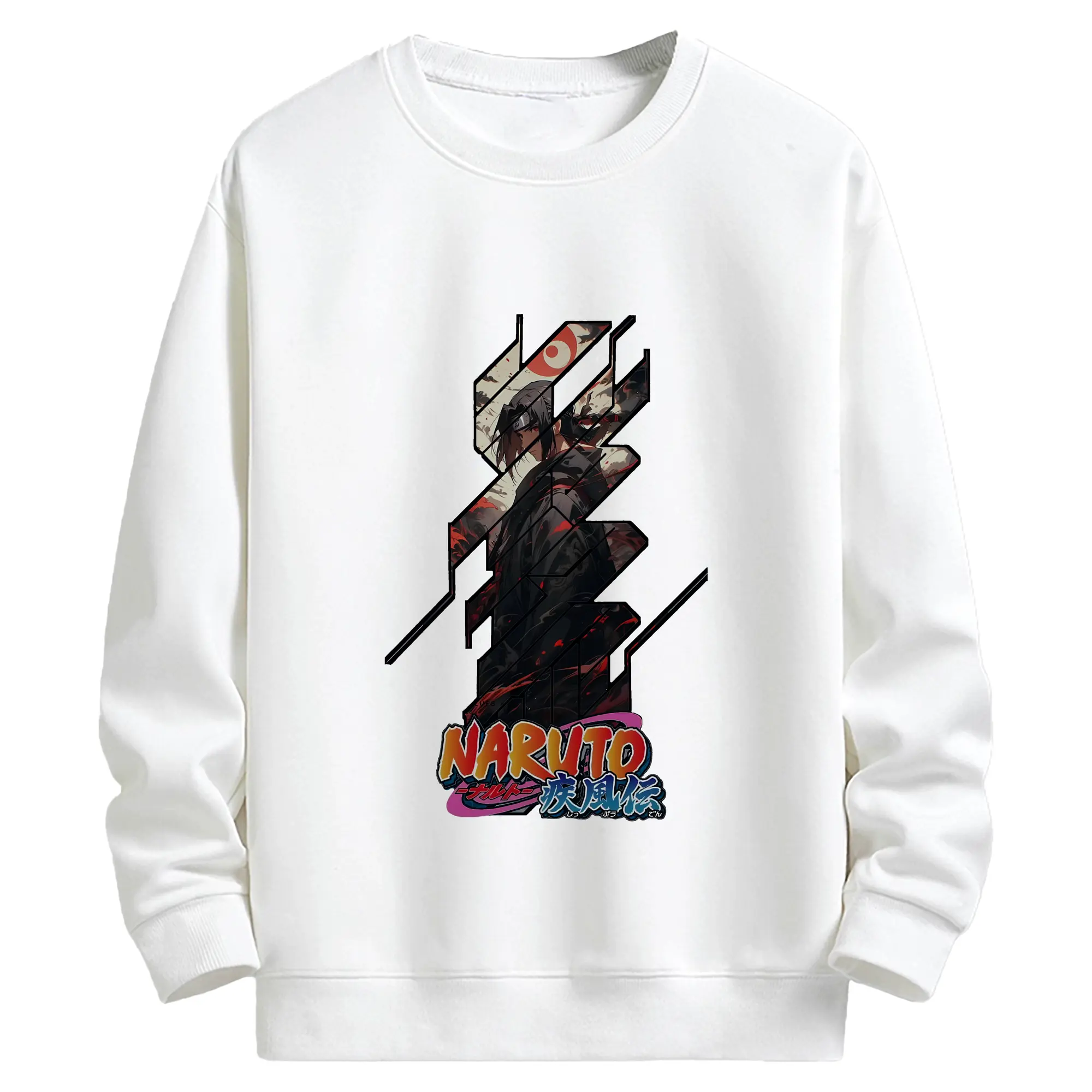 ナルト グッズ うちは イタチ - キッズ クルーネックスウェットシャツ ・ フロントプリント ・ 綿80％ ポリエステル20％ ・ 快適 通学 スポーツ 日常使い お散歩用