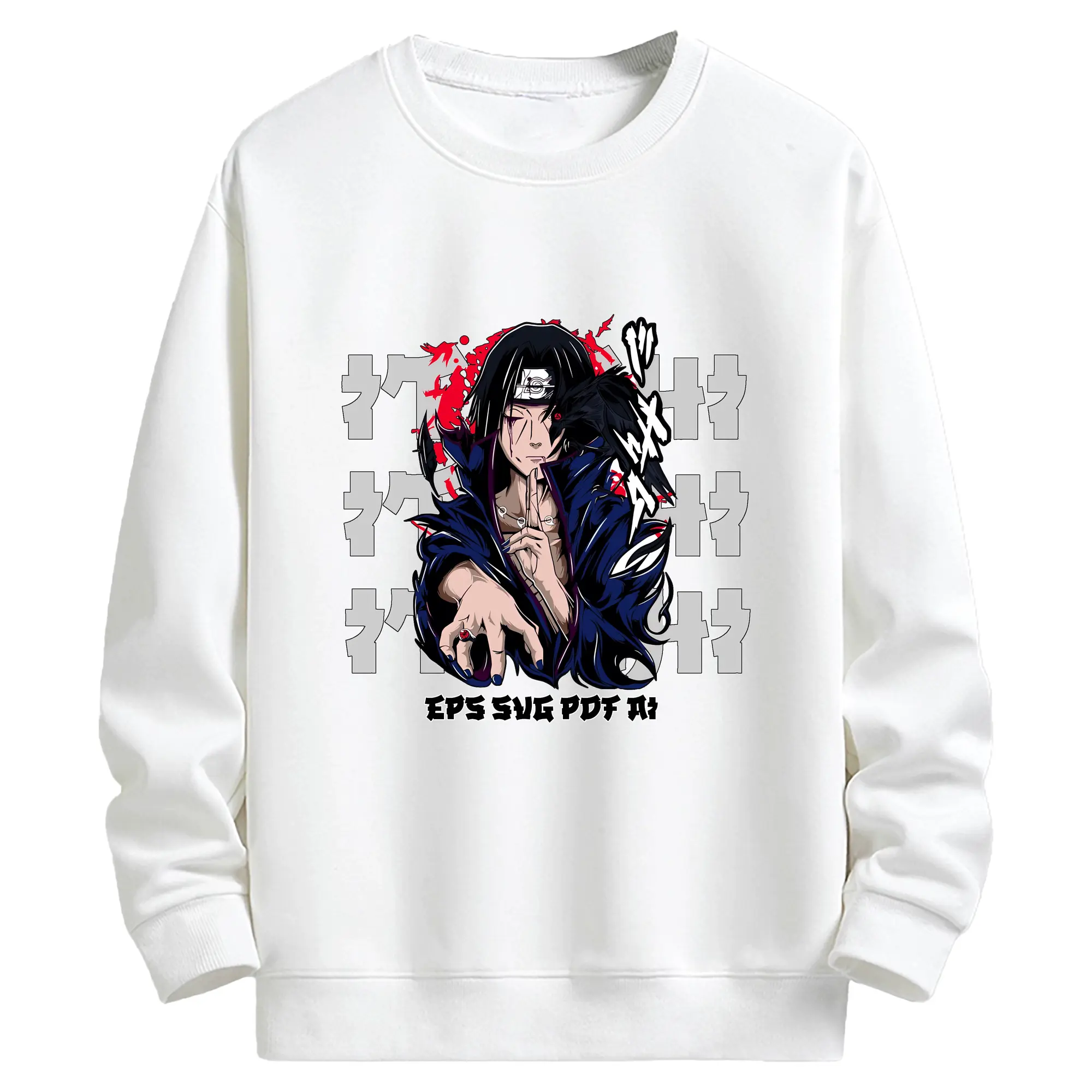 ナルト グッズ うちは イタチ - キッズ クルーネックスウェットシャツ ・ フロントプリント ・ 綿80％ ポリエステル20％ ・ 快適 通学 スポーツ 日常使い お散歩用