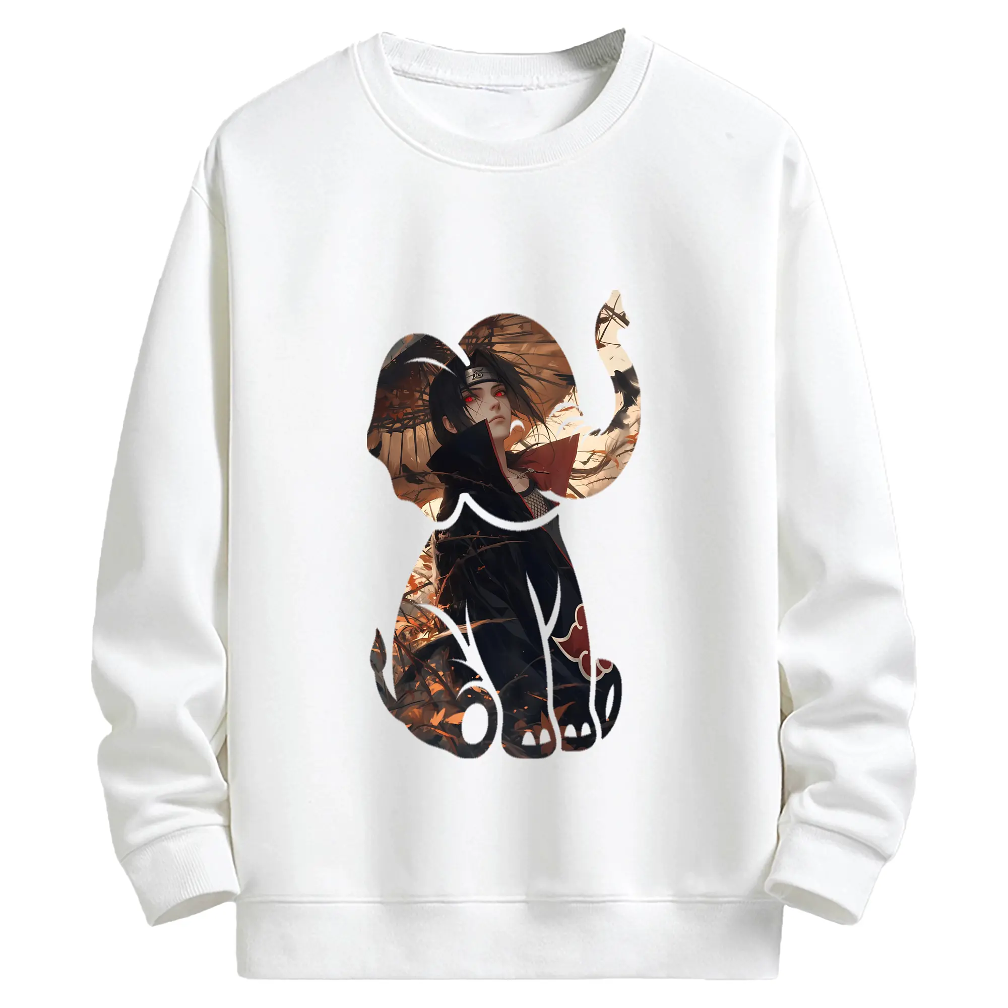 ナルト グッズ うちは イタチ - キッズ クルーネックスウェットシャツ ・ フロントプリント ・ 綿80％ ポリエステル20％ ・ 快適 通学 スポーツ 日常使い お散歩用