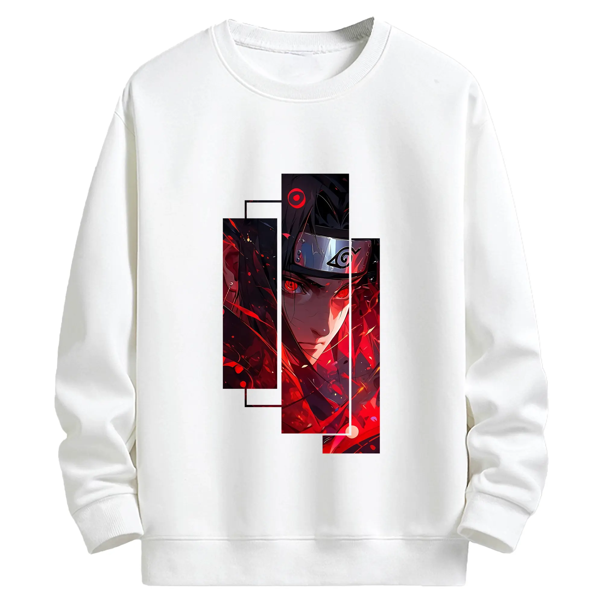 ナルト グッズ うちは イタチ - キッズ クルーネックスウェットシャツ ・ フロントプリント ・ 綿80％ ポリエステル20％ ・ 快適 通学 スポーツ 日常使い お散歩用