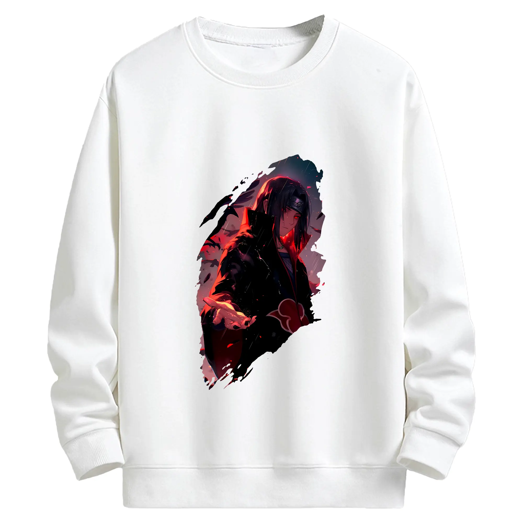 ナルト グッズ うちは イタチ - キッズ クルーネックスウェットシャツ ・ フロントプリント ・ 綿80％ ポリエステル20％ ・ 快適 通学 スポーツ 日常使い お散歩用