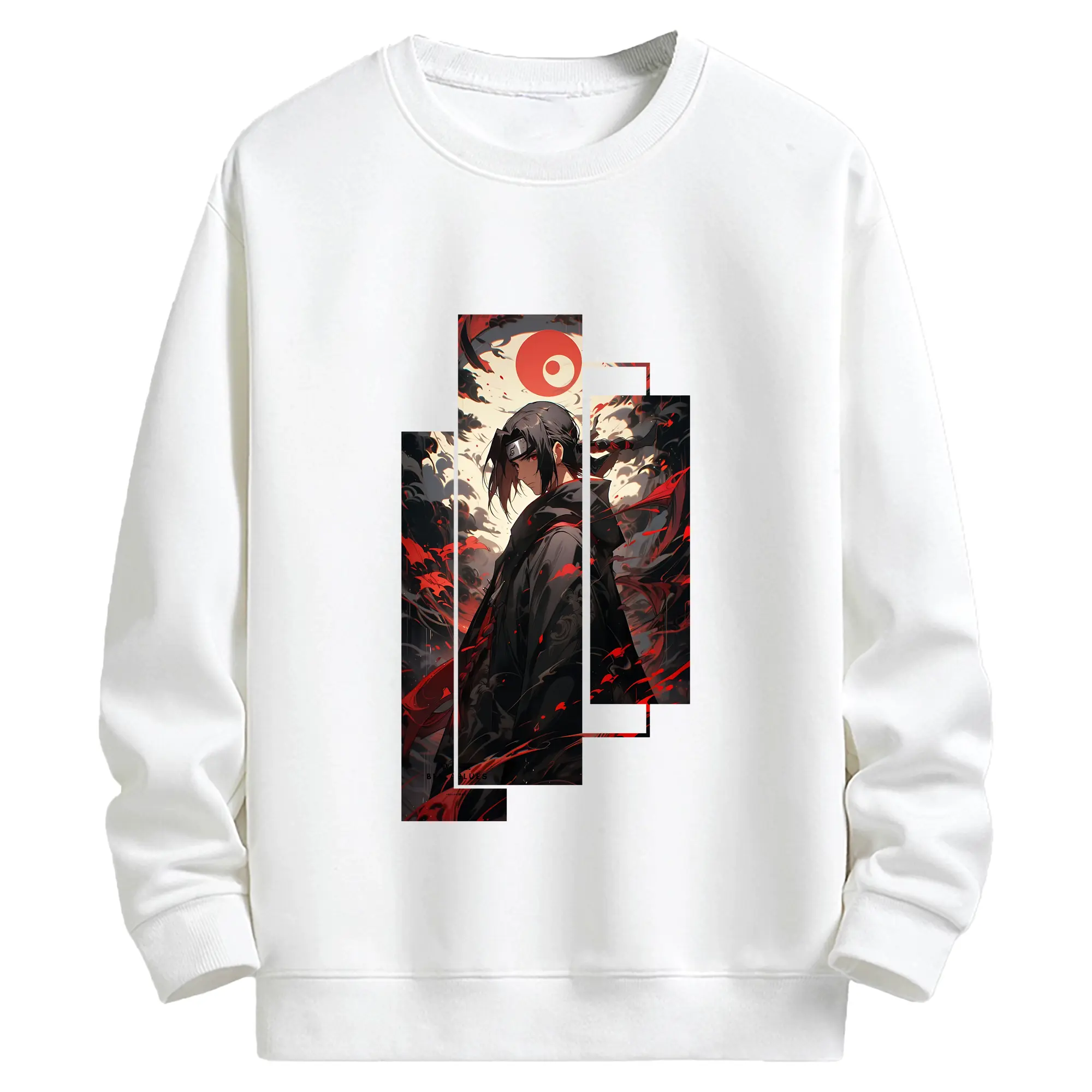 ナルト グッズ うちは イタチ - キッズ クルーネックスウェットシャツ ・ フロントプリント ・ 綿80％ ポリエステル20％ ・ 快適 通学 スポーツ 日常使い お散歩用