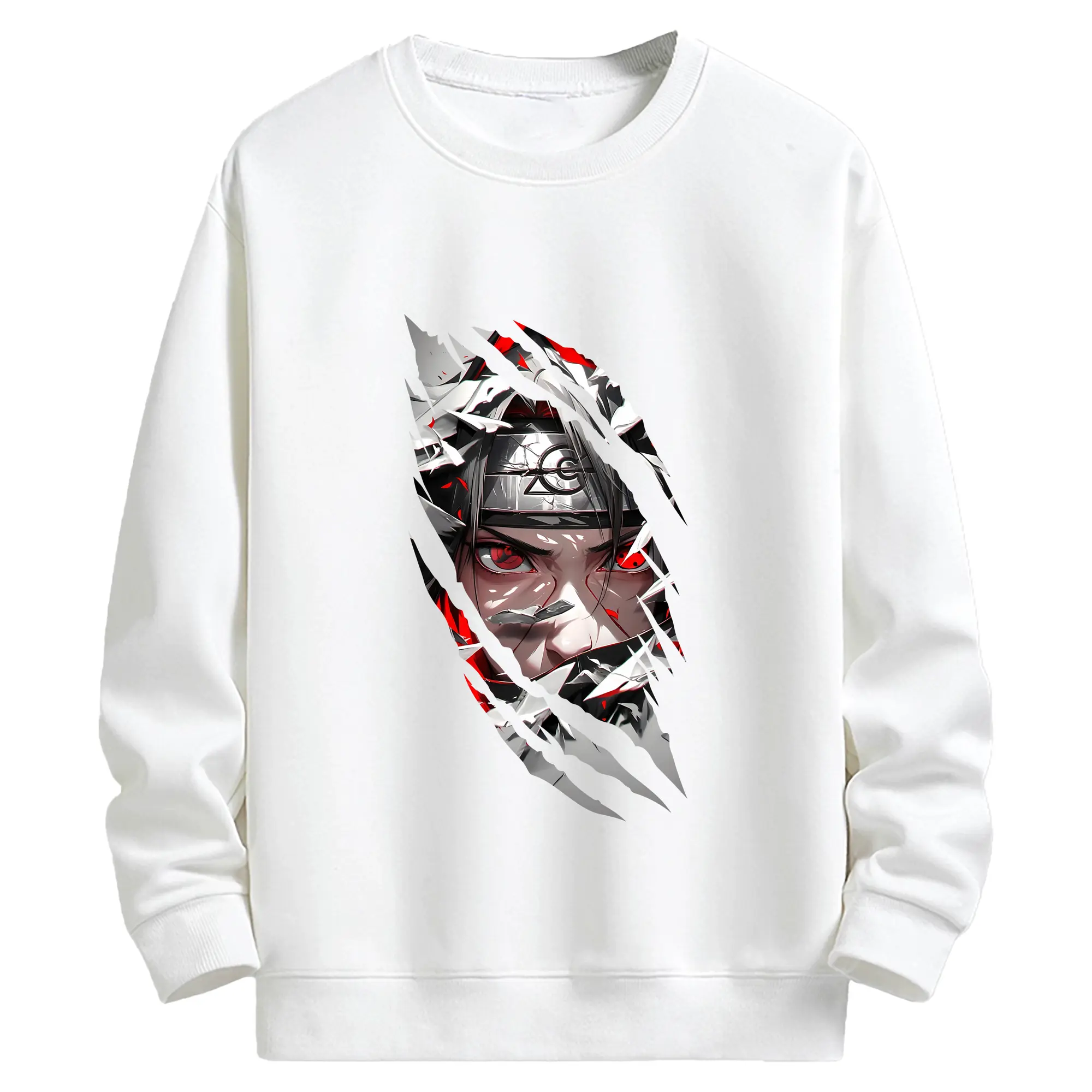 ナルト グッズ うちは イタチ - キッズ クルーネックスウェットシャツ ・ フロントプリント ・ 綿80％ ポリエステル20％ ・ 快適 通学 スポーツ 日常使い お散歩用