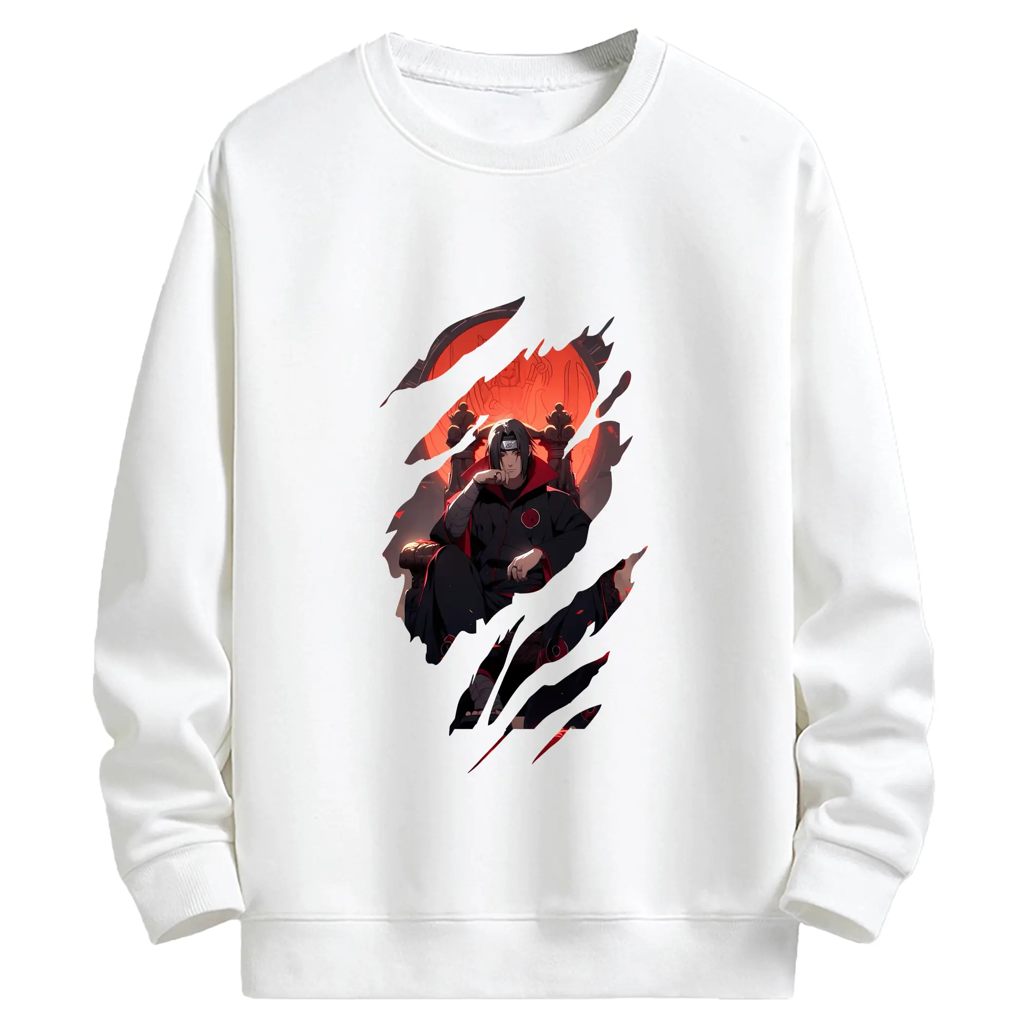 ナルト グッズ うちは イタチ - キッズ クルーネックスウェットシャツ ・ フロントプリント ・ 綿80％ ポリエステル20％ ・ 快適 通学 スポーツ 日常使い お散歩用