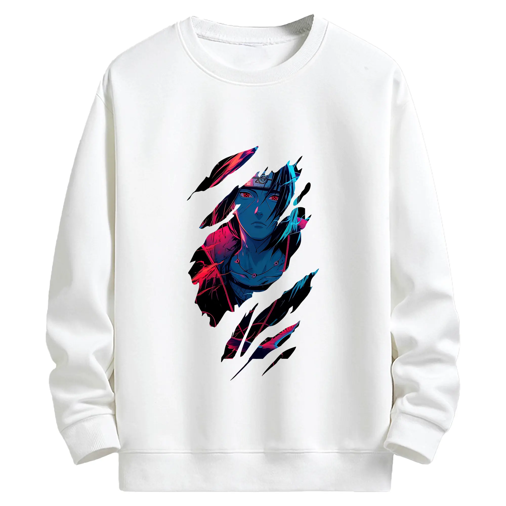 ナルト グッズ うちは イタチ - キッズ クルーネックスウェットシャツ ・ フロントプリント ・ 綿80％ ポリエステル20％ ・ 快適 通学 スポーツ 日常使い お散歩用