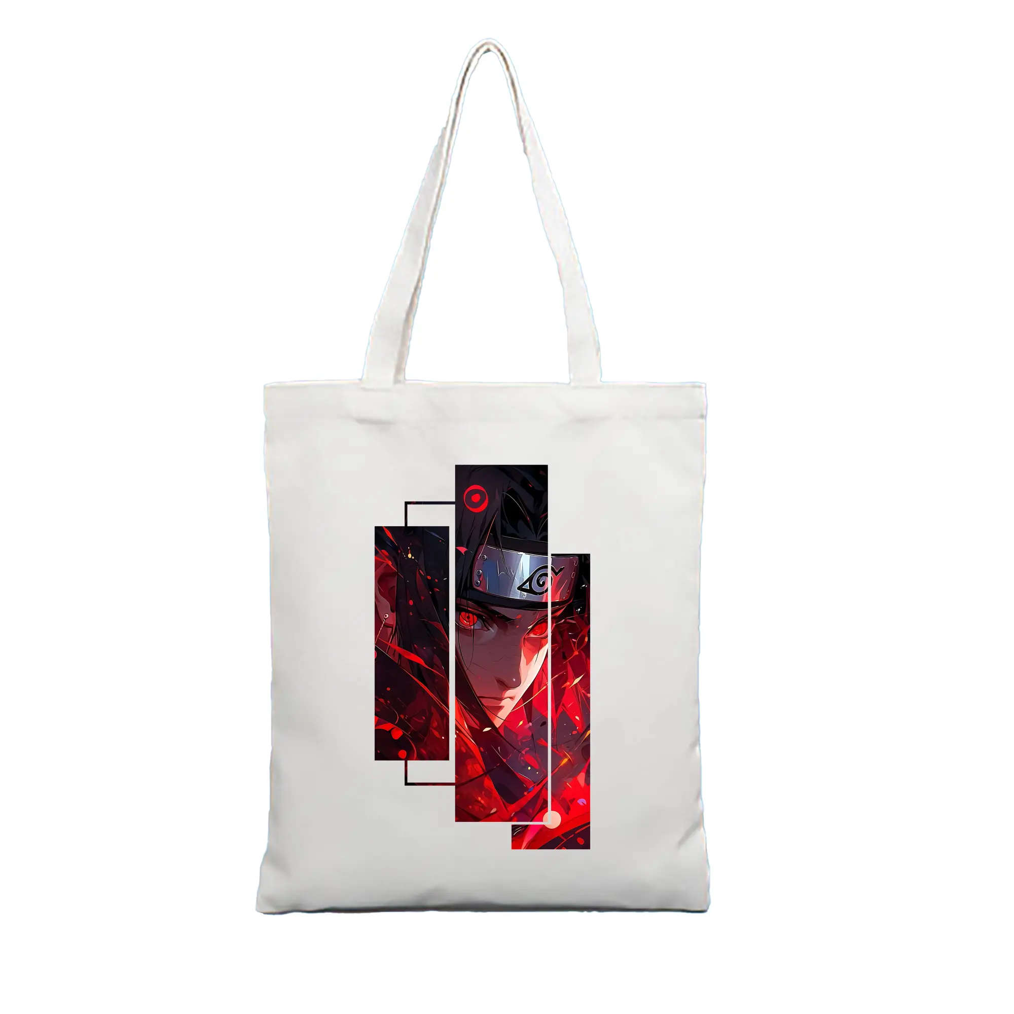 ナルト グッズ うちは イタチ - 縦型キャンバス手提げバッグ（トートバッグ） ・ キャンバス素材 ・ ショッピング用 ・ 軽量 丈夫 お手入れ簡単