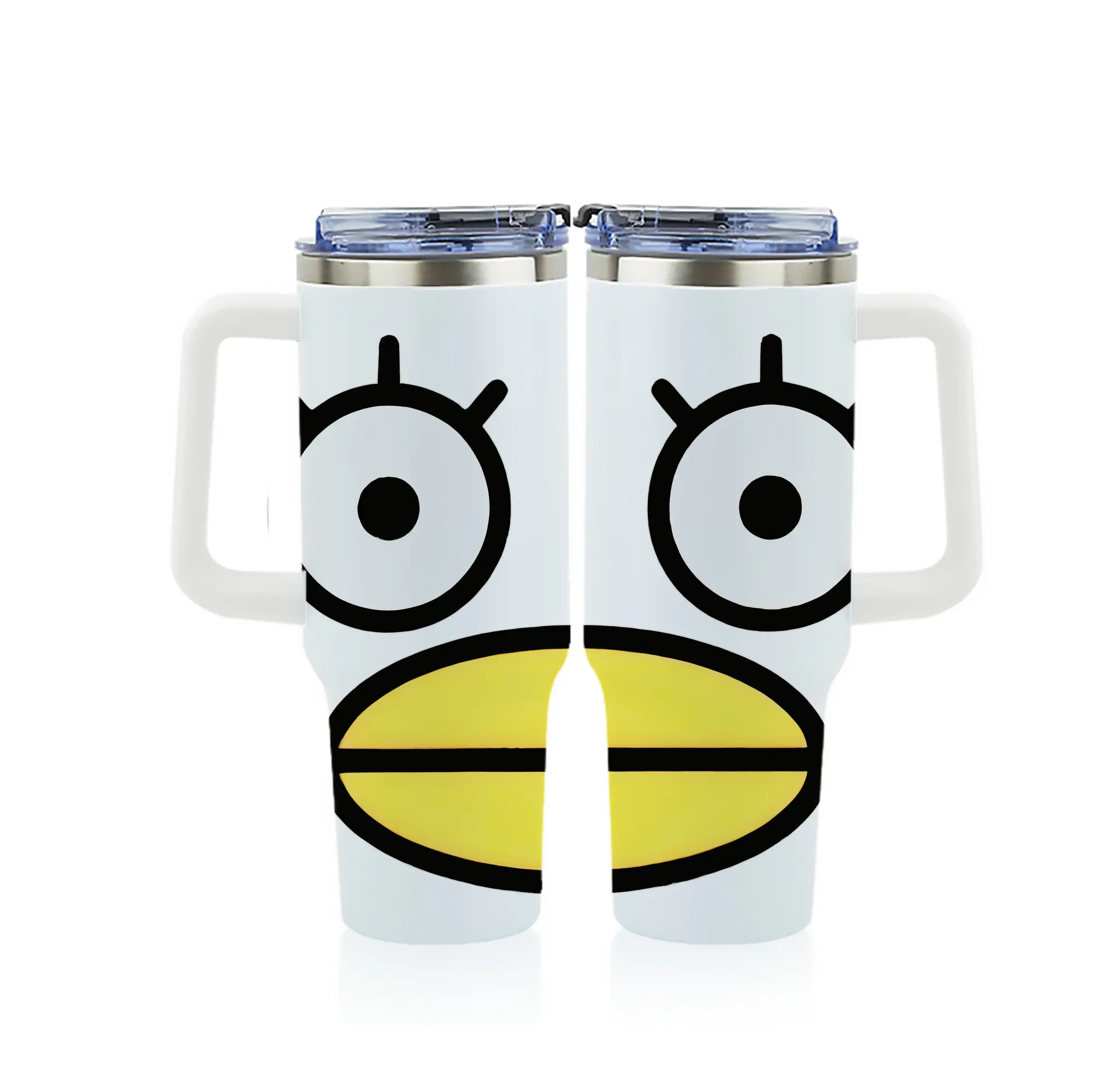 銀魂 グッズ エリザベス - 1200mL フルプリント車用タンブラー ・ 304ステンレス 内側 ・ 201ステンレス 外側 ・ 保温 保冷 ・ 通勤 ドライブ アウトドア用