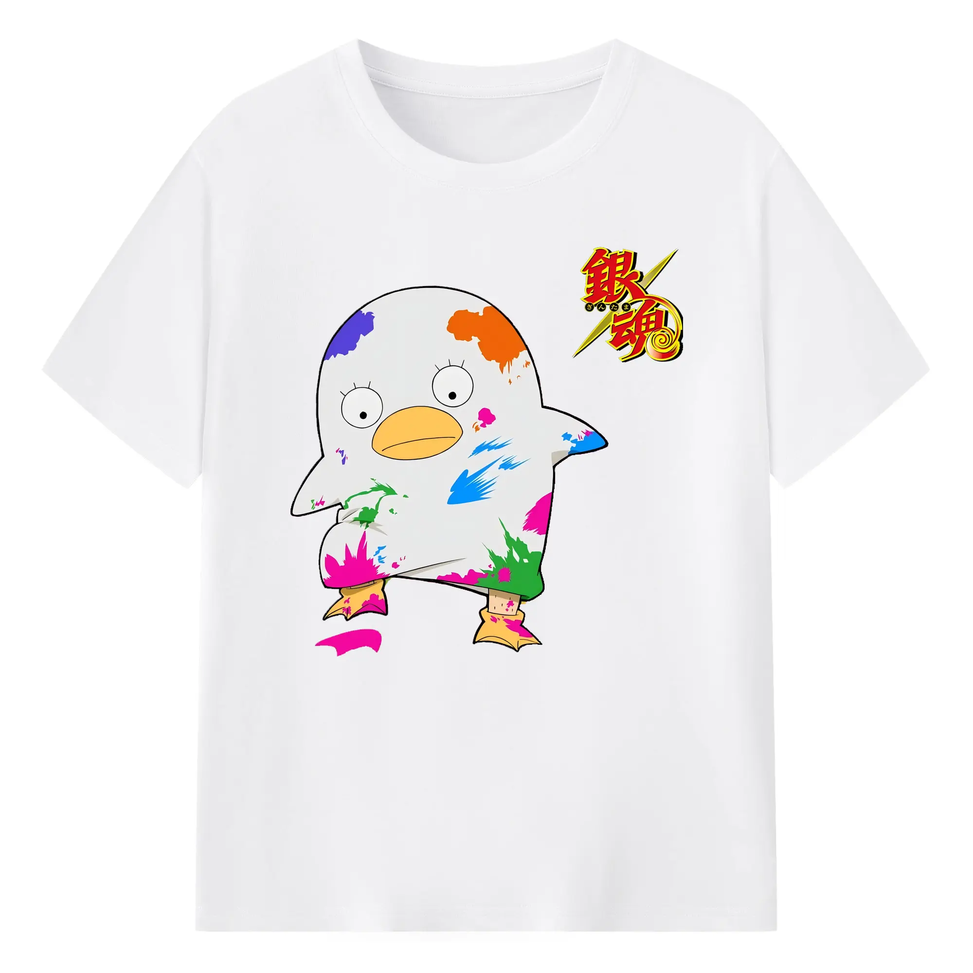 銀魂 グッズ エリザベス - 綿100％ 半袖Tシャツ ・ フロントプリント ・ 快適 通気性 ・ 日常使い 散歩 スポーツ用