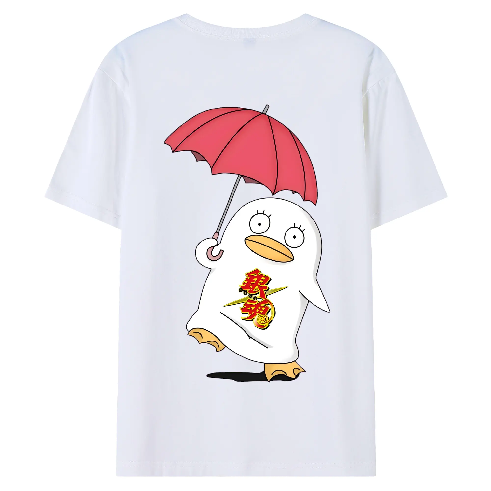 銀魂 グッズ エリザベス - 綿100％ 半袖Tシャツ ・ バックプリント ・ 快適 通気性 ・ 日常使い 散歩 スポーツ用