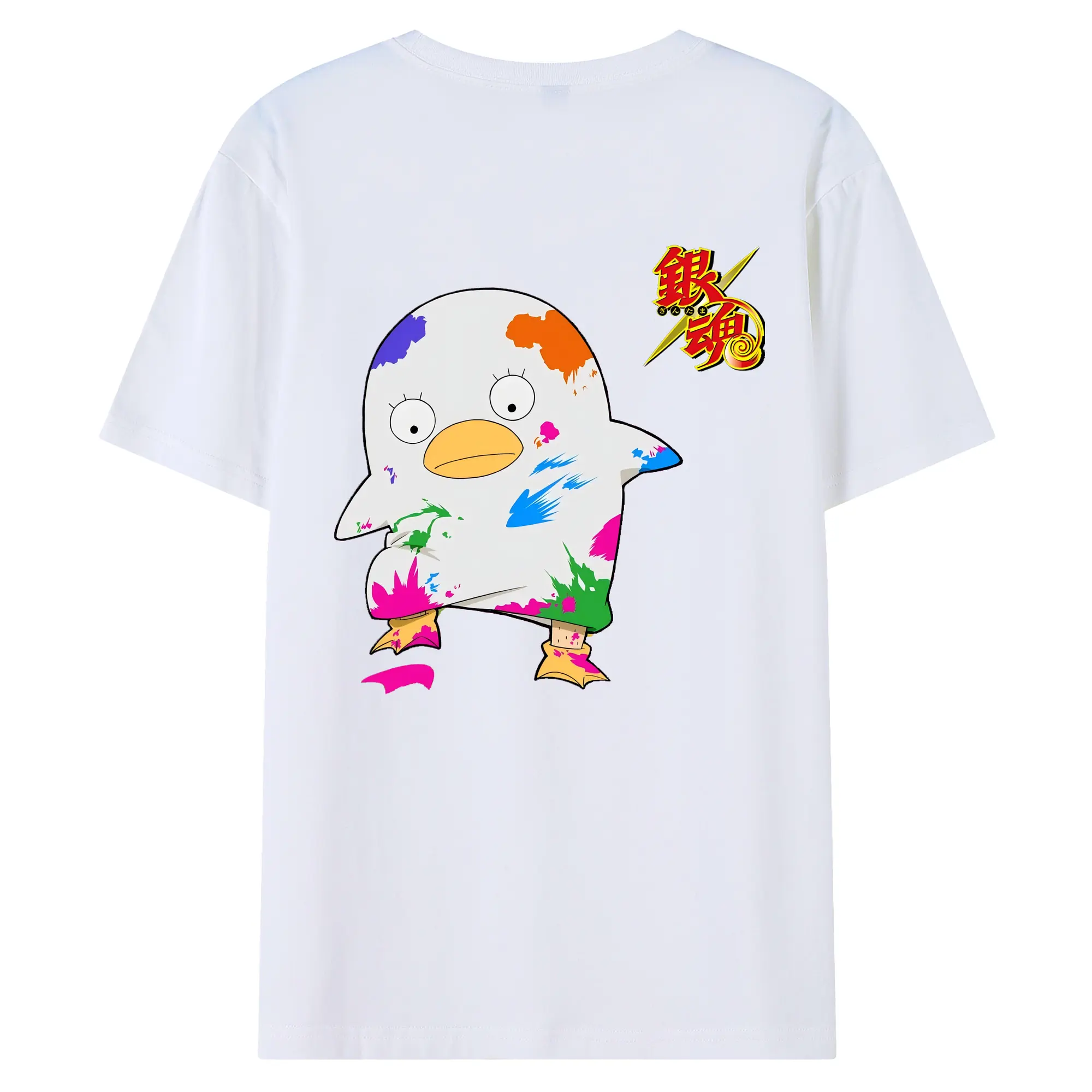 銀魂 グッズ エリザベス - 綿100％ 半袖Tシャツ ・ バックプリント ・ 快適 通気性 ・ 日常使い 散歩 スポーツ用