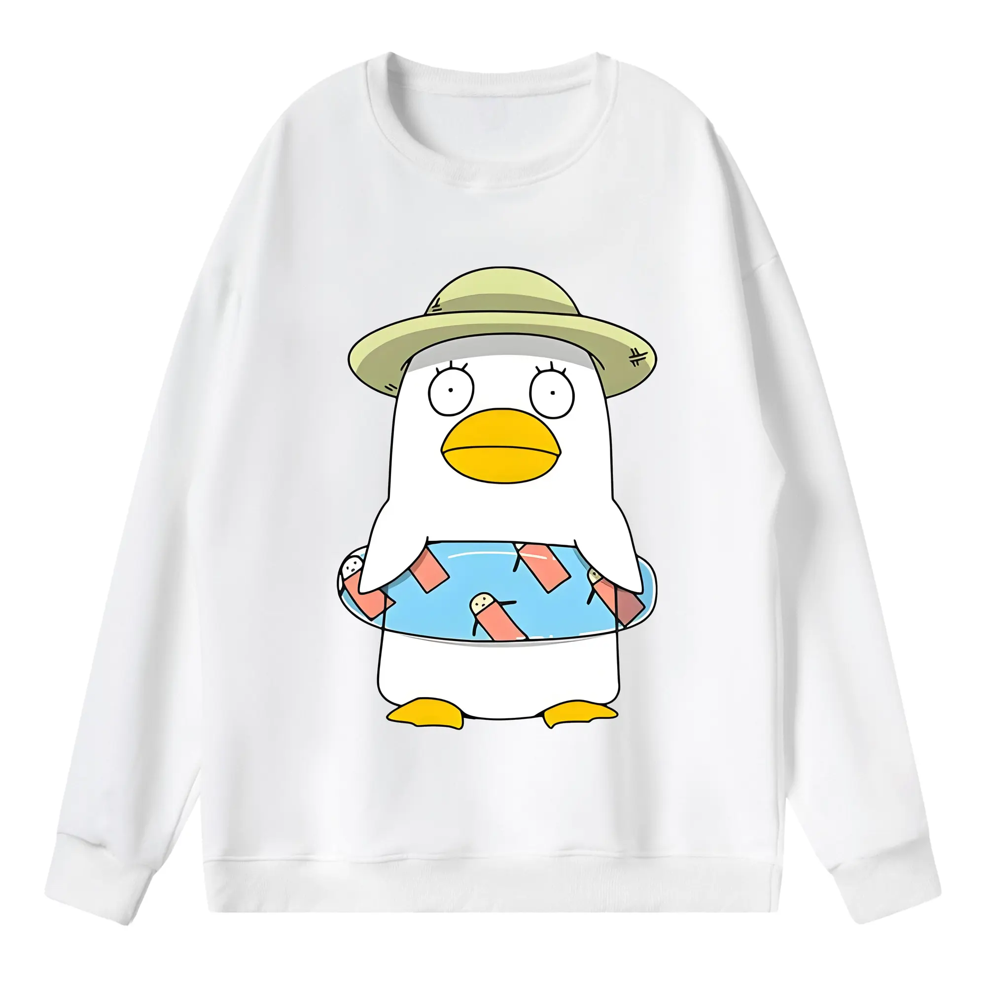 銀魂 グッズ エリザベス - 薄手 クルーネック スウェット 裏毛260g · ポリエステル 春秋向け カジュアル 男女兼用 · トレーナー デイリー スポーツ 散歩に最適