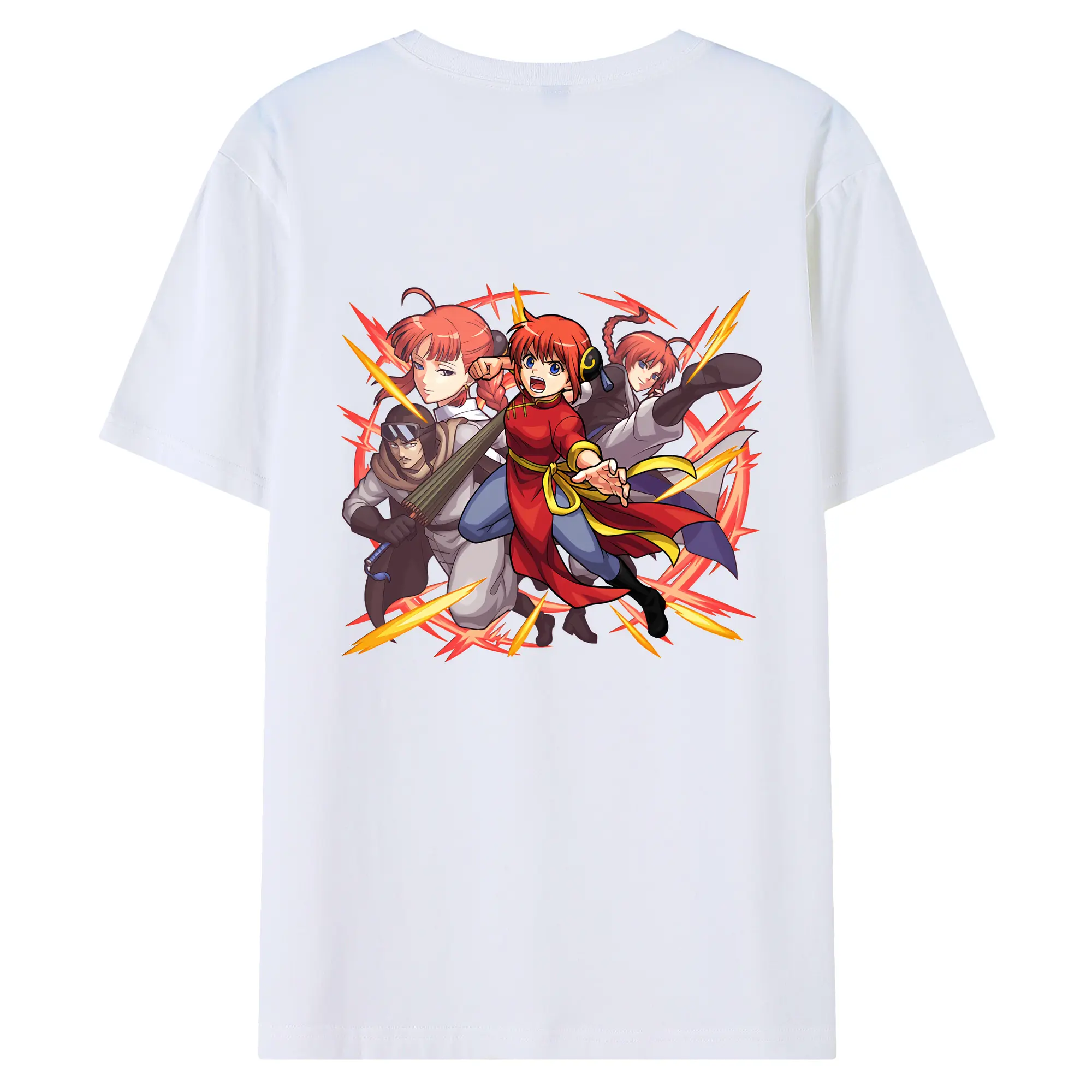 銀魂 グッズ 神楽 - 綿100％ 半袖Tシャツ ・ バックプリント ・ 快適 通気性 ・ 日常使い 散歩 スポーツ用