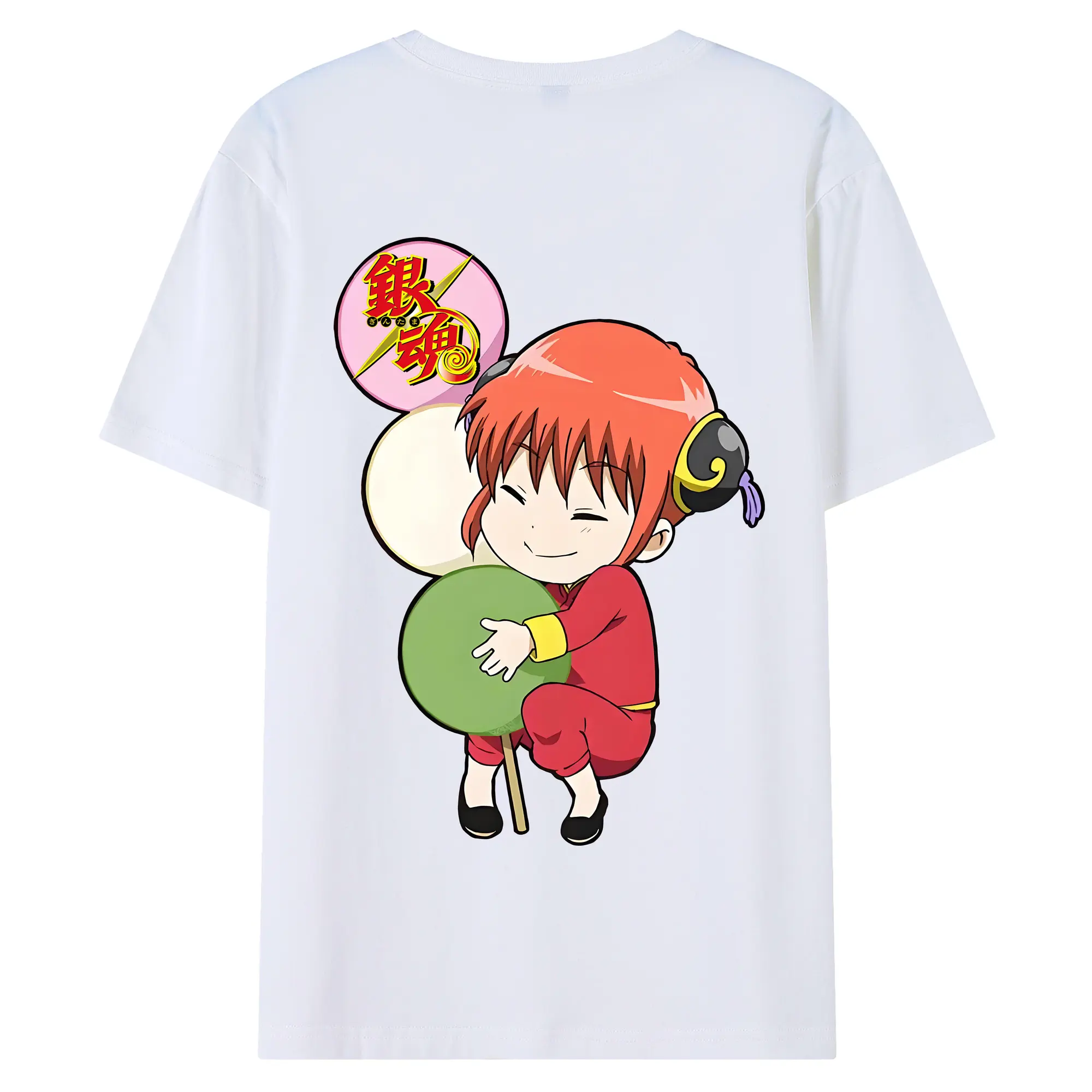 銀魂 グッズ 神楽 - 綿100％ 半袖Tシャツ ・ バックプリント ・ 快適 通気性 ・ 日常使い 散歩 スポーツ用