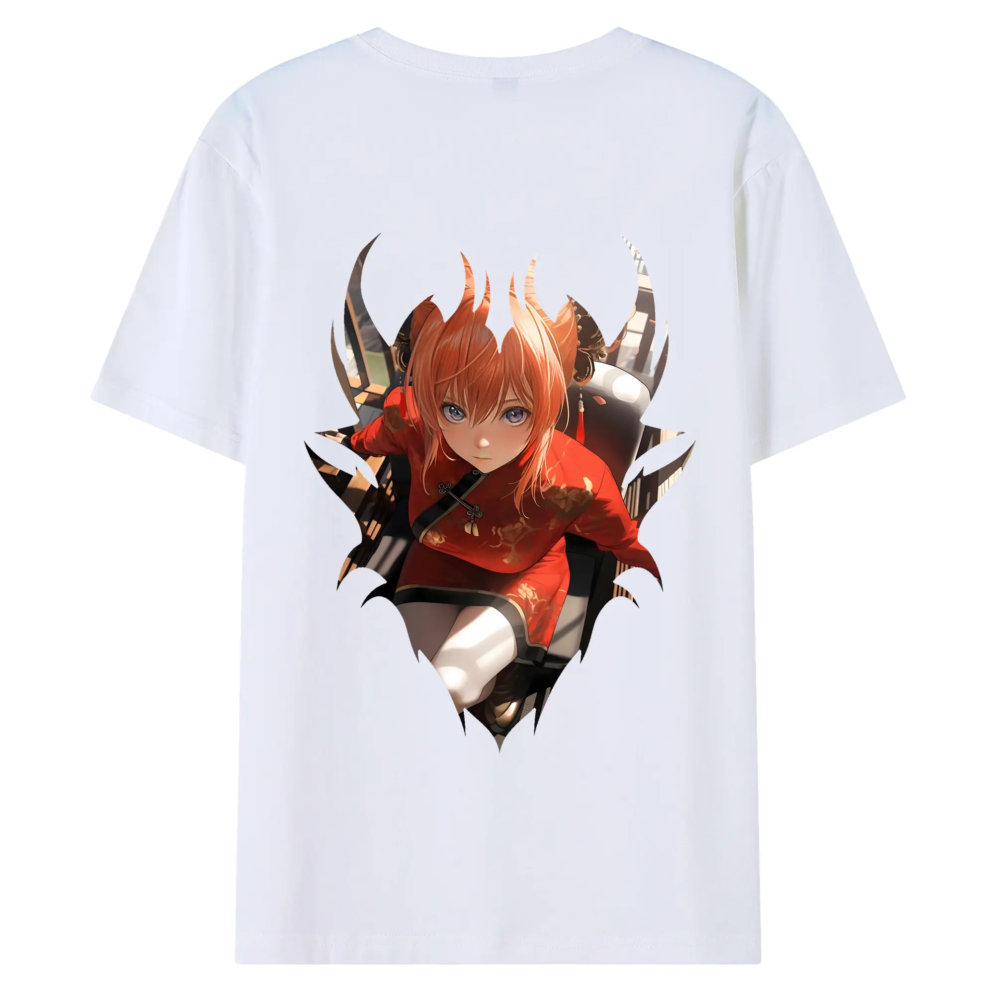 銀魂 グッズ 神楽 - 綿100％ 半袖Tシャツ ・ バックプリント ・ 快適 通気性 ・ 日常使い 散歩 スポーツ用