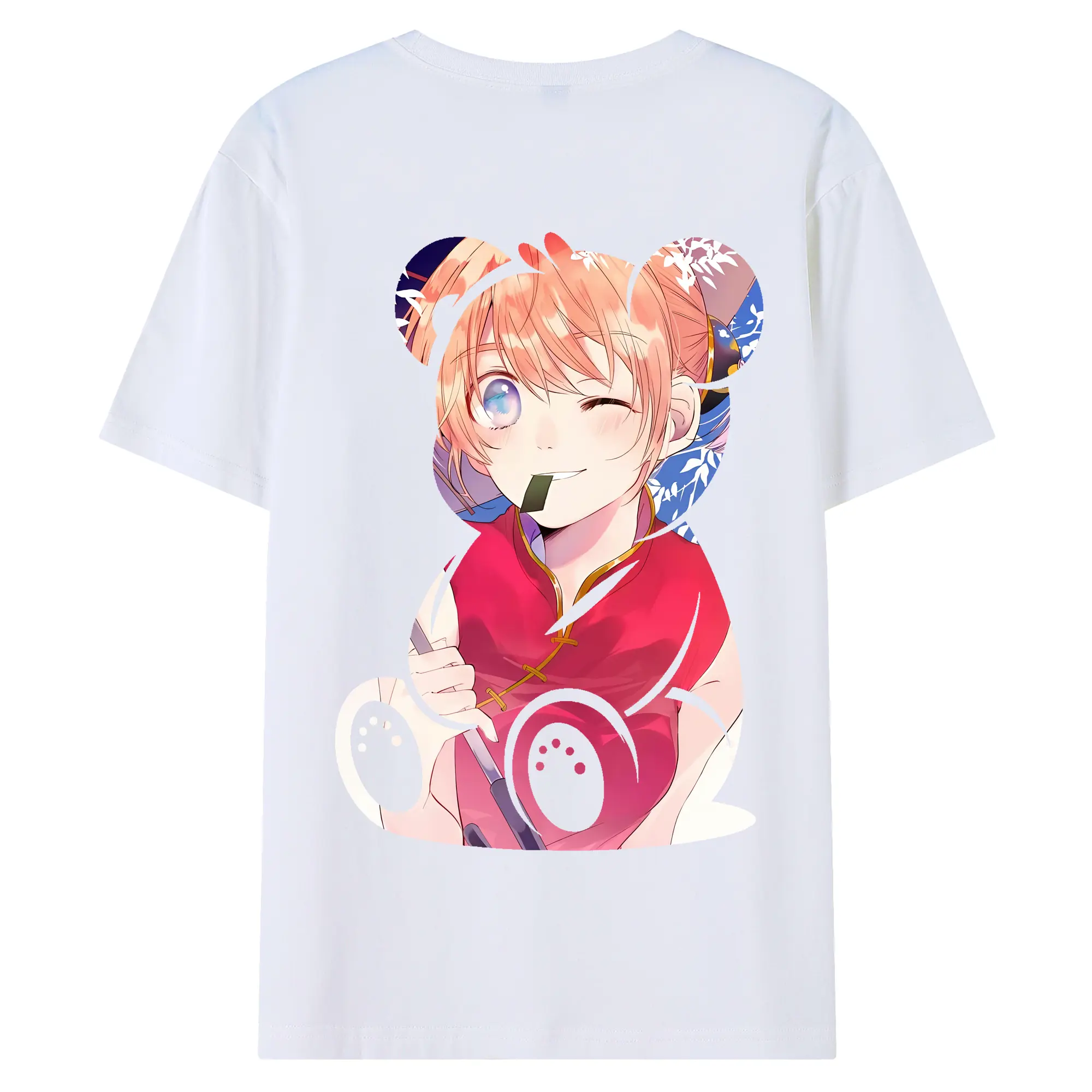 銀魂 グッズ 神楽 - 綿100％ 半袖Tシャツ ・ バックプリント ・ 快適 通気性 ・ 日常使い 散歩 スポーツ用