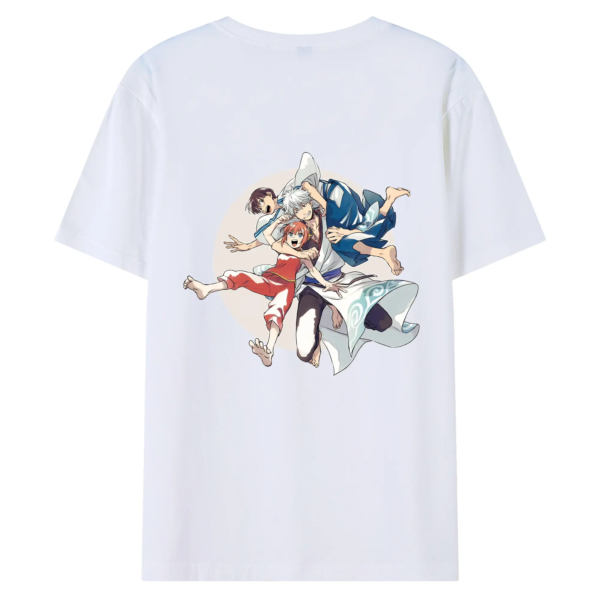 銀魂 グッズ 神楽 - 綿100％ 半袖Tシャツ ・ バックプリント ・ 快適 通気性 ・ 日常使い 散歩 スポーツ用