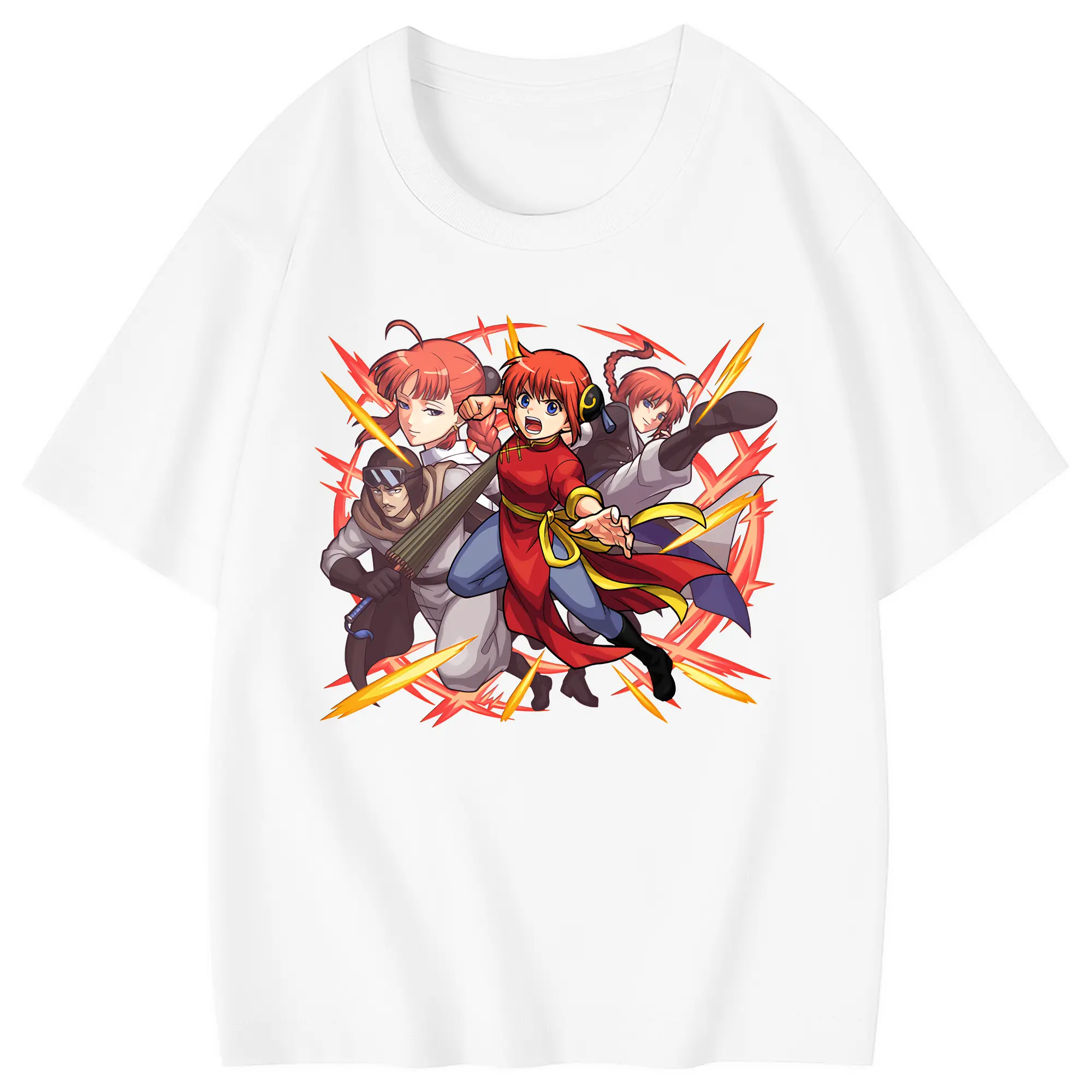 銀魂 グッズ 神楽 - 綿100％ キッズTシャツ ・ フロントプリント ・ 快適 通気性 ・ スポーツ カジュアル 散歩用