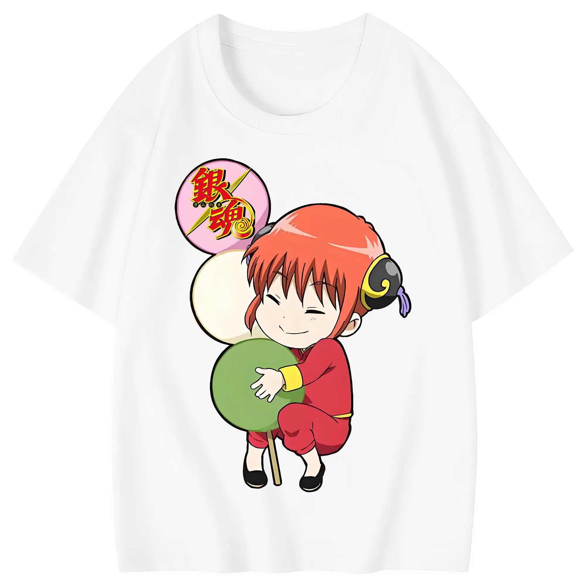 銀魂 グッズ 神楽 - 綿100％ キッズTシャツ ・ フロントプリント ・ 快適 通気性 ・ スポーツ カジュアル 散歩用