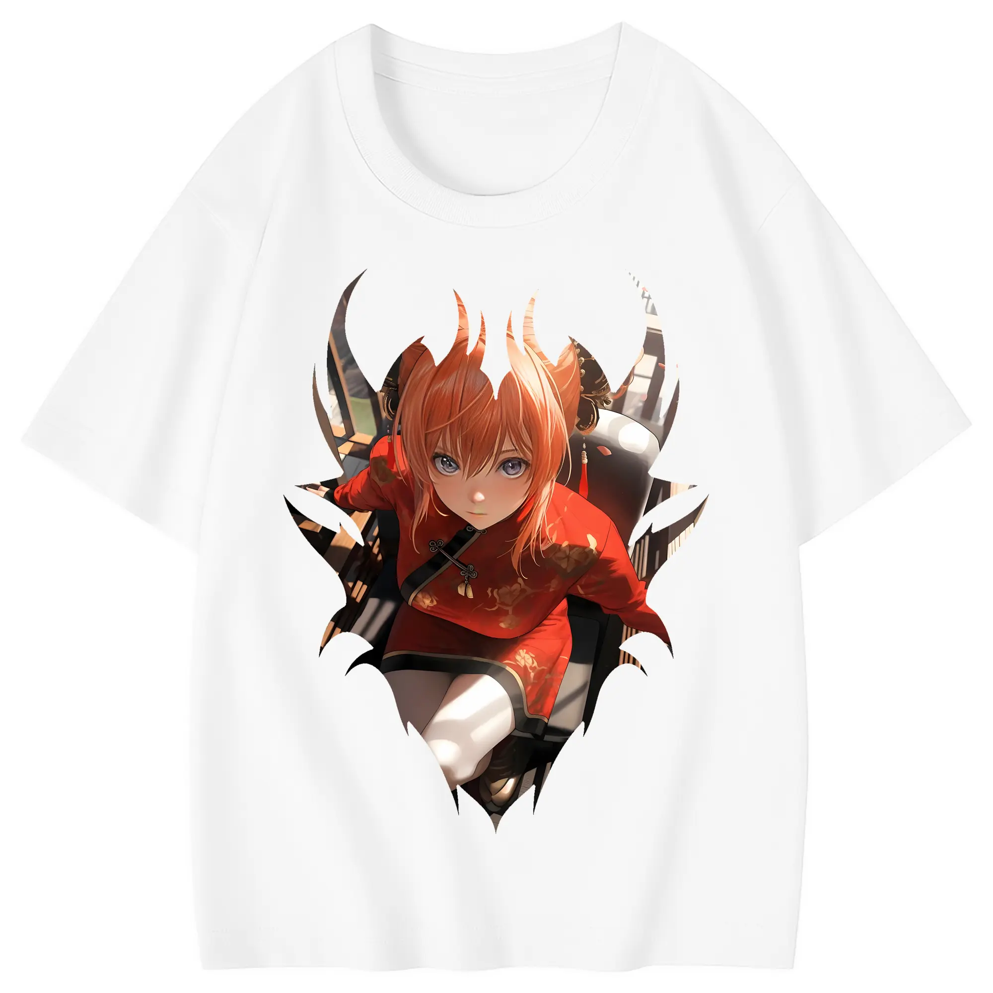 銀魂 グッズ 神楽 - 綿100％ キッズTシャツ ・ フロントプリント ・ 快適 通気性 ・ スポーツ カジュアル 散歩用