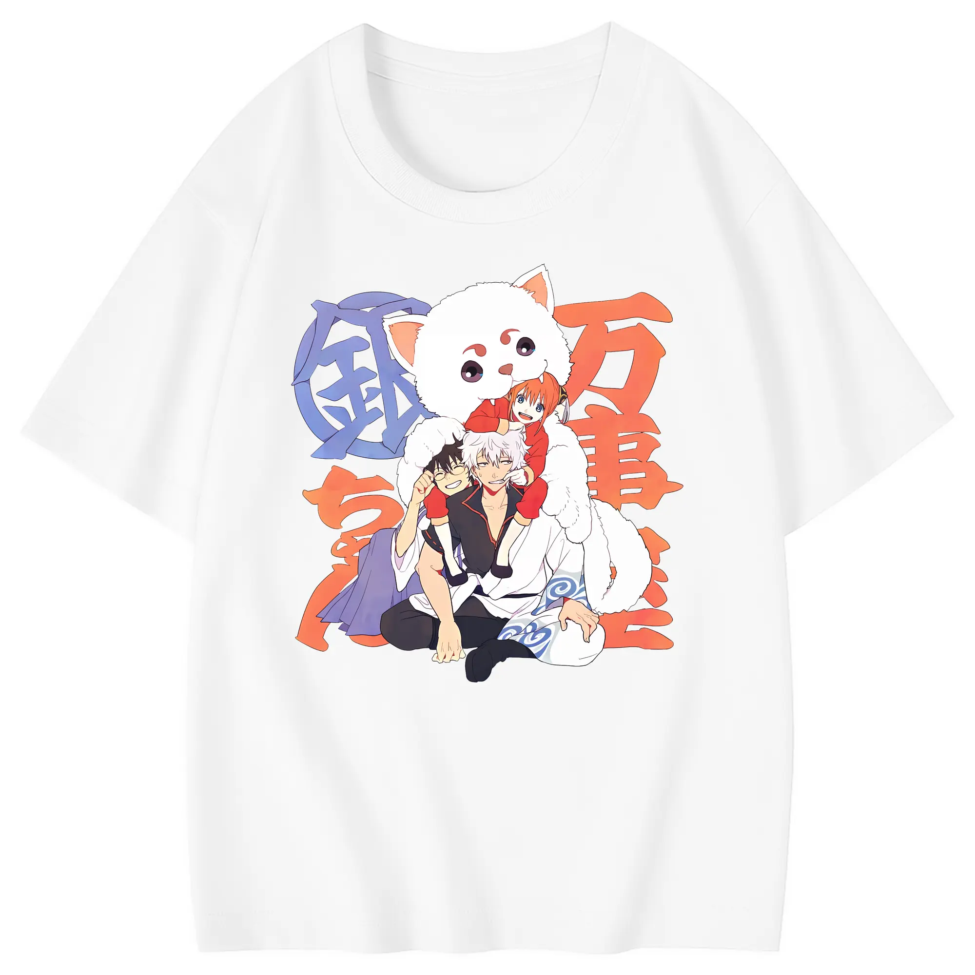 銀魂 グッズ 神楽 - 綿100％ キッズTシャツ ・ フロントプリント ・ 快適 通気性 ・ スポーツ カジュアル 散歩用